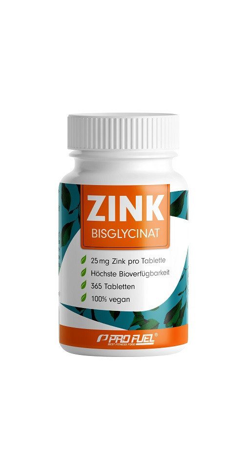 ProFuel Zink Bisclycinat hochdosiert 365 Tabletten Tabletten, 180 g, Tabletten