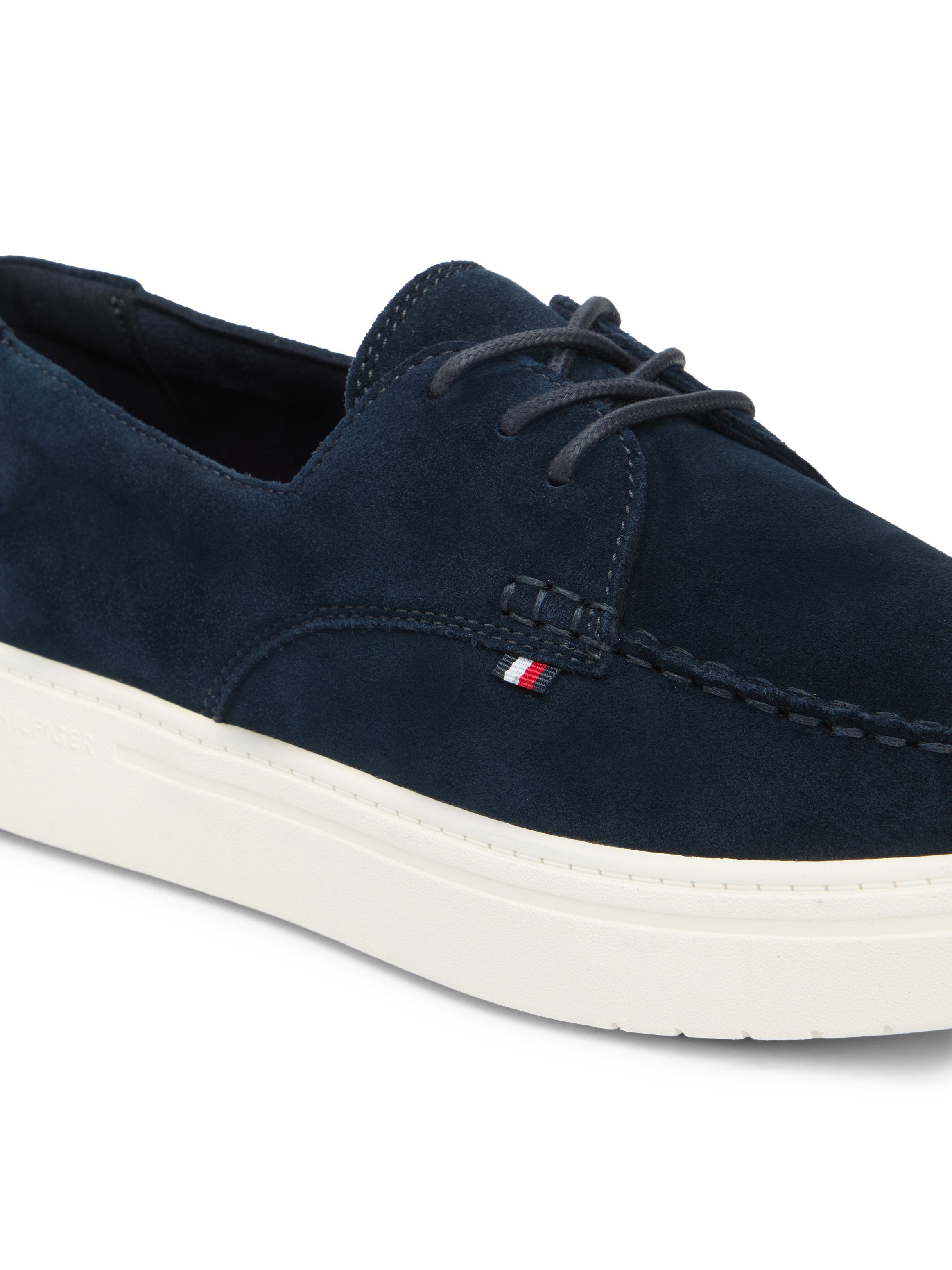 Tommy Hilfiger CASUAL SUEDE STITCH TOE HYBRID Bootsschuh Schnürschuh, Halbschuh, Freizeitschuh mit abgesteppter Ziernaht