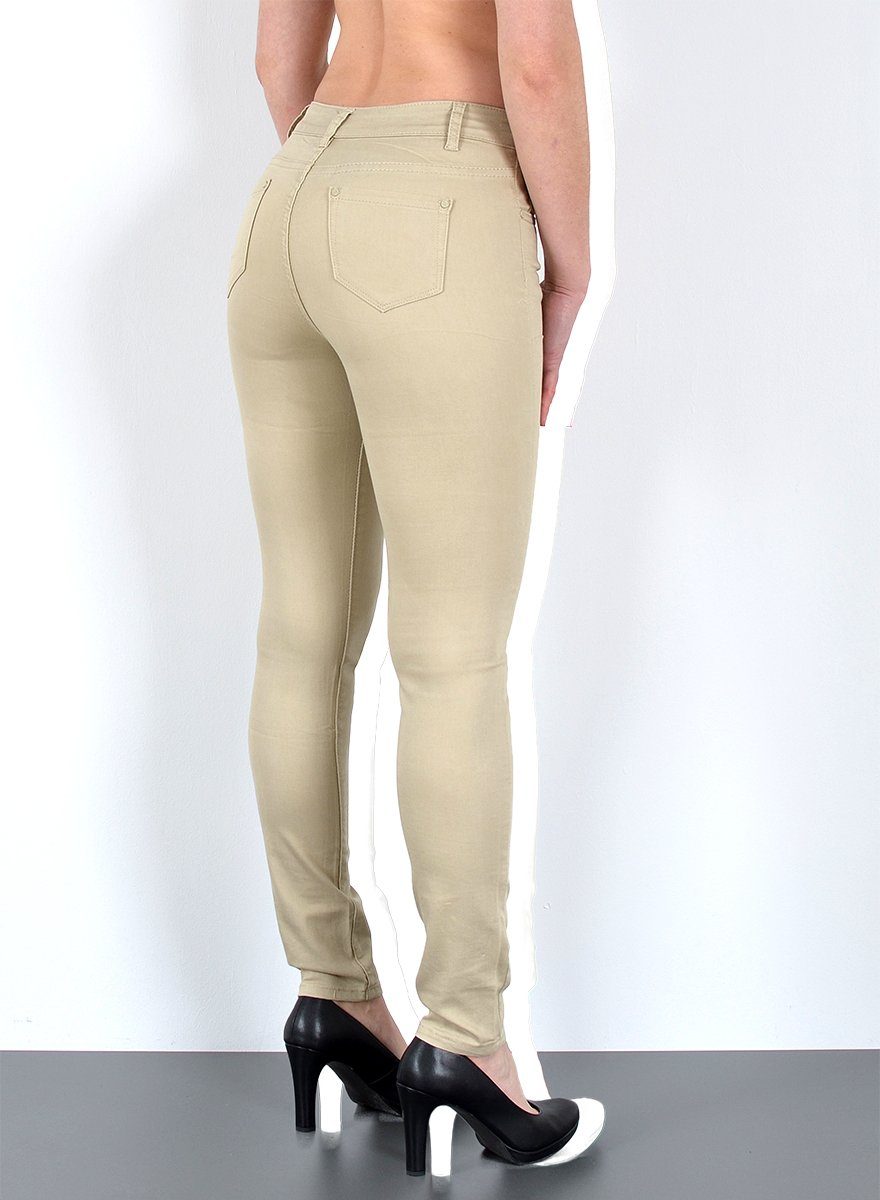 ESRA Stoffhose Damen High Waist Skinny Hose Stoffhose Stretch H520 Damen Stretch Skinny Stoffhose High Rise Stoffhose Damen Stretch Hose