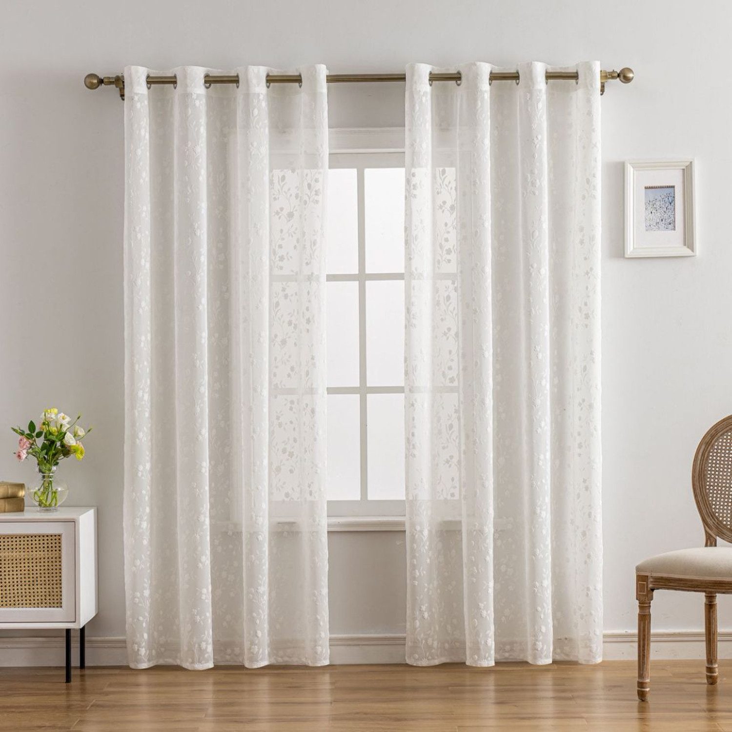 BYSURE Gardine (2 St), Dekorative Vorhänge für Wohnzimmer und Schlafzimmer günstig online kaufen