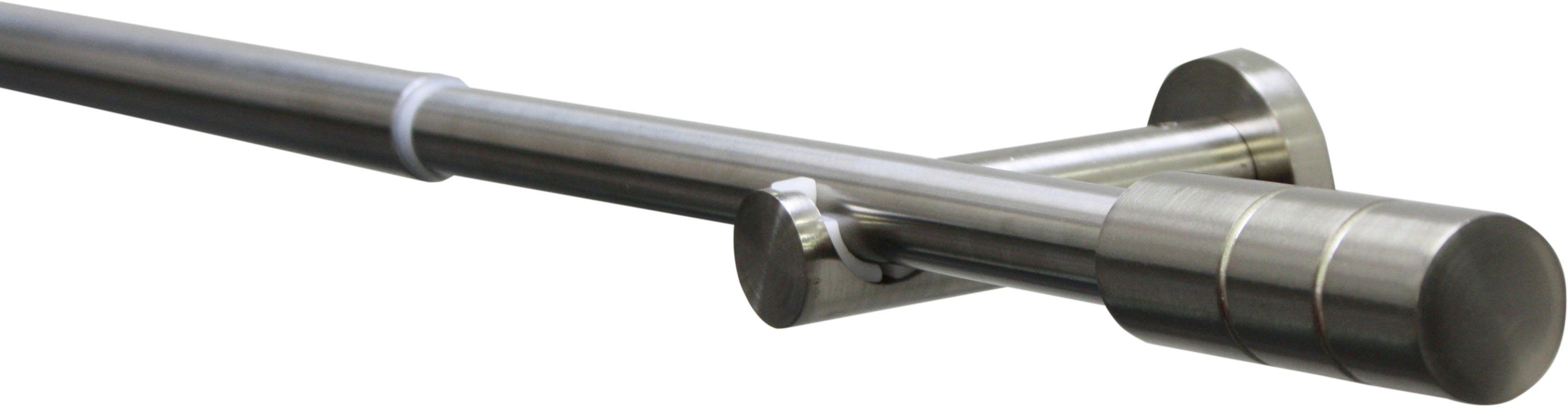 GARDINIA Gardinenstange Set Metall, Ø 19 mm, 1-läufig, ausziehbar, verschraubt, Aluminium, 1-Lauf
