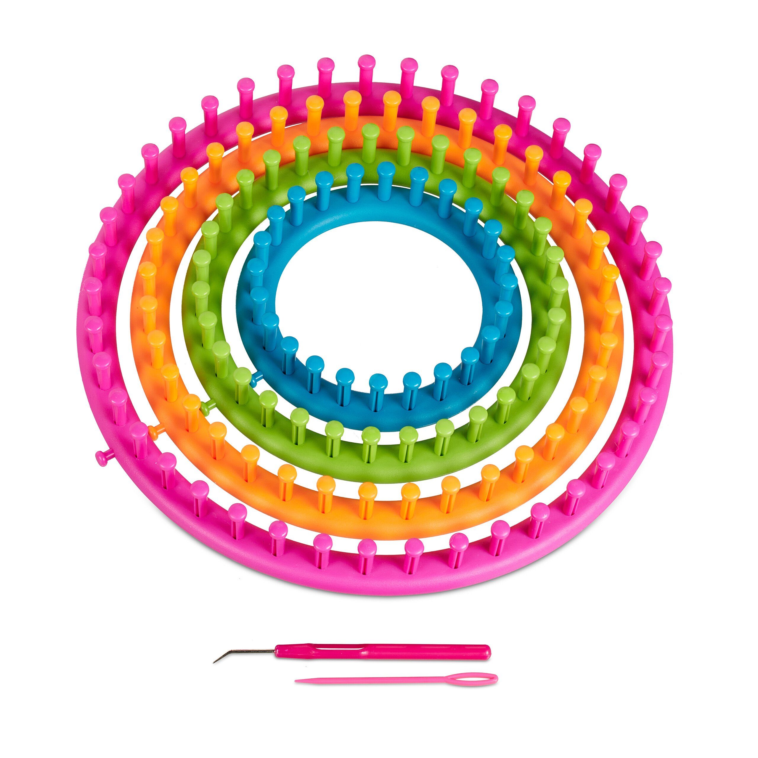 relaxdays Kreativset 6-teiliges Strickring Set rund, (6-tlg)