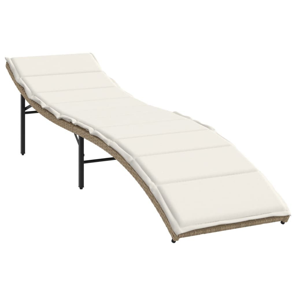 vidaXL Gartenliege Sonnenliege mit Kissen Beige günstig online kaufen
