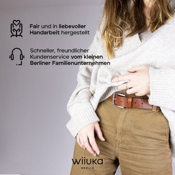 wiiuka Ledergürtel waiist Herren Gürtel pflanzlich gegerbtes Leder Handgefertigt - Echt Leder, Premium Qualität