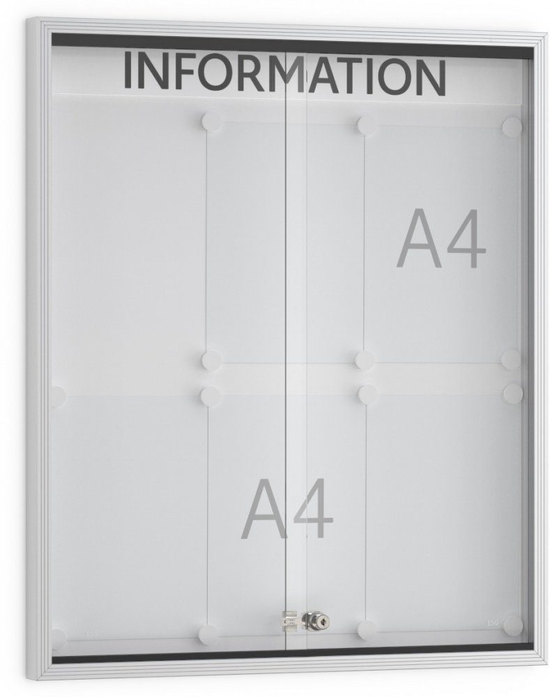 König Werbeanlagen Rahmen Mit System perfekt kommunizieren: ORGASTAR Super-Tafel S - 6 x DIN A4 - Einseitig - 40 mm Bautiefe - Vitrine