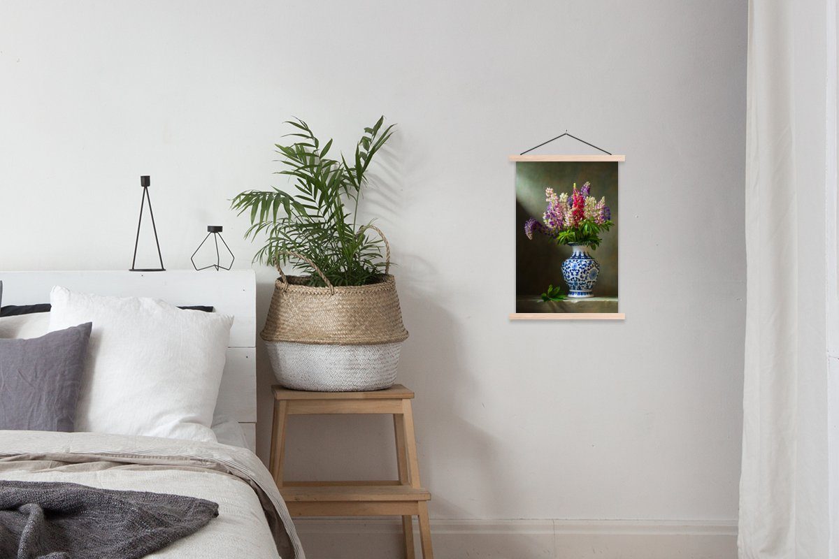 Posterleiste, - Wohnzimmer, Textilposter St), Magnetisch MuchoWow für Stilleben Blumen, Bilderleiste, Poster Vase - (1