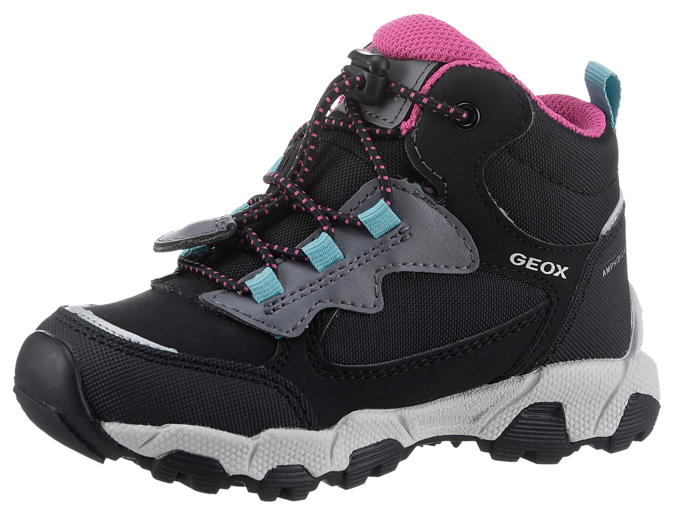 Geox J MAGNETAR G. B ABX Sneaker Trekkingboots, Schnürboots, Kindergartenschuh mit TEX-Ausstattung