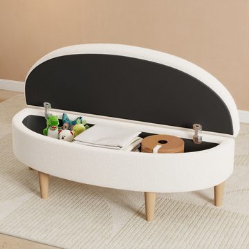 Gotagee Bettbank Polsterbänke Bettbänke Betthocker halbkreisförmige Hockerfläche Weiß