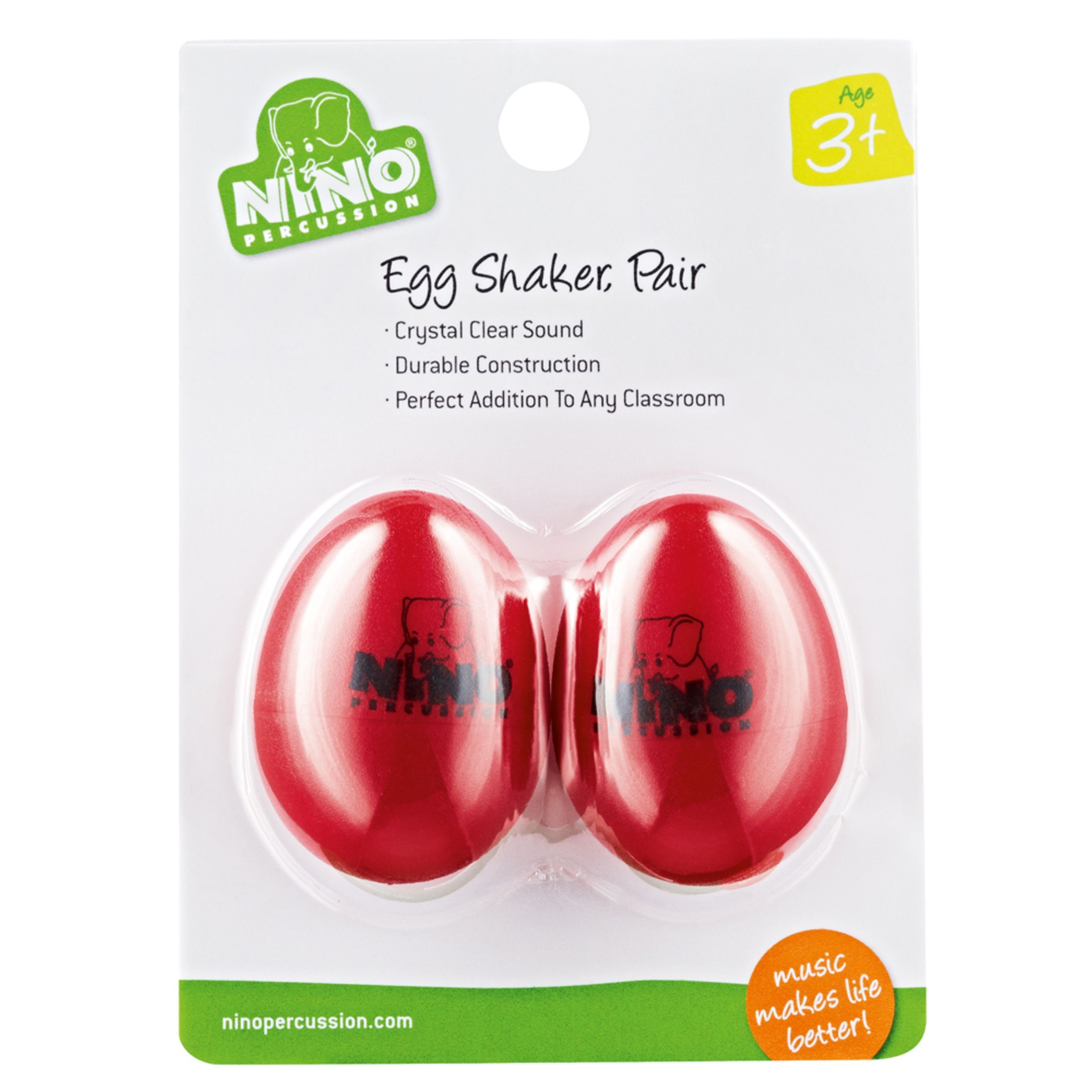 NINO540R-2, Meinl Egg Spielzeug-Musikinstrument, - pcs 2 Shaker Set Red, Percussion Shaker