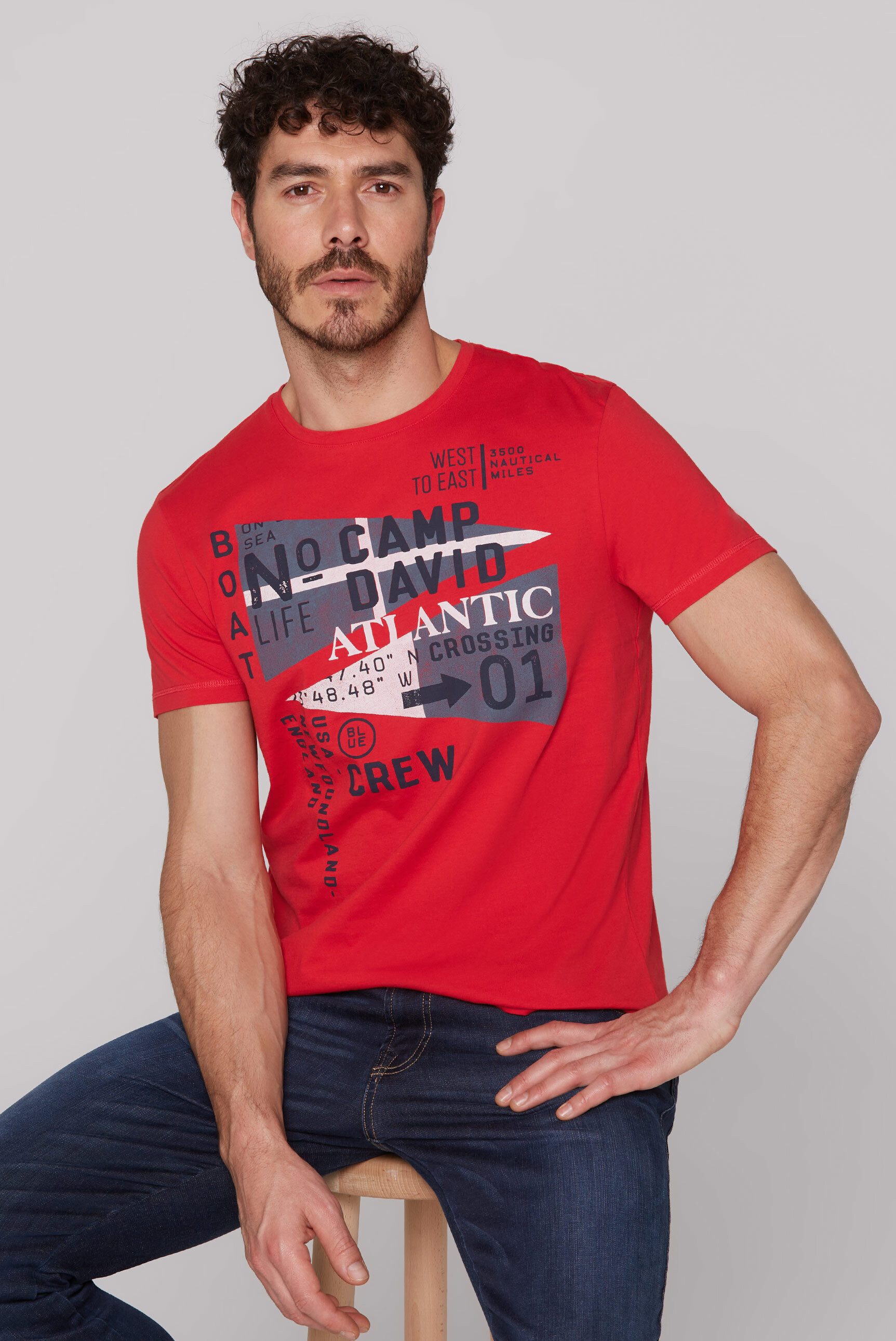 CAMP DAVID Rundhalsshirt aus Baumwolle günstig online kaufen
