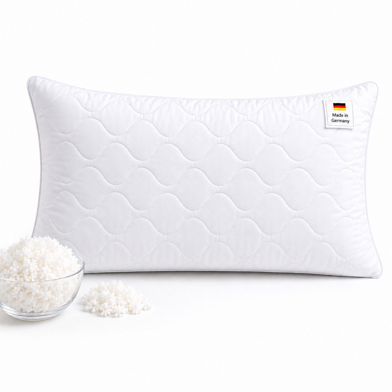 NEXGEN Luxus Microfaserkissen Kopfkissen Schlafkissen Premium Hotelqualität, Made in Germany, Füllung: Premium Füllwatte, Bezug: 40x80 cm, Bauchschläfer, Rückenschläfer, Seitenschläfer, Premium Qualität, Hergestellt in DE
