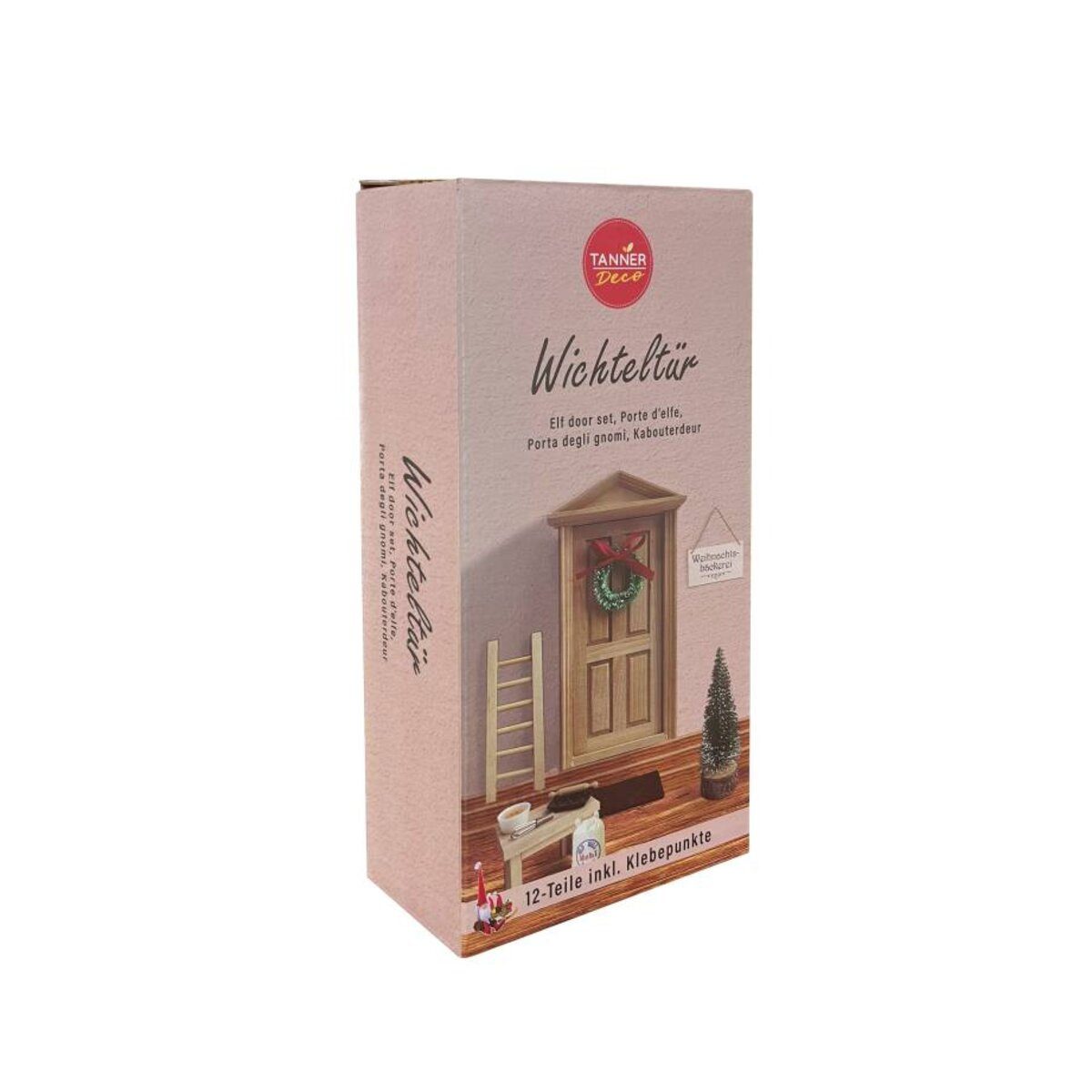 Tanner Kreativset Tanner braune Wichteltür Original 12-teiliges Adventsdeko-Set