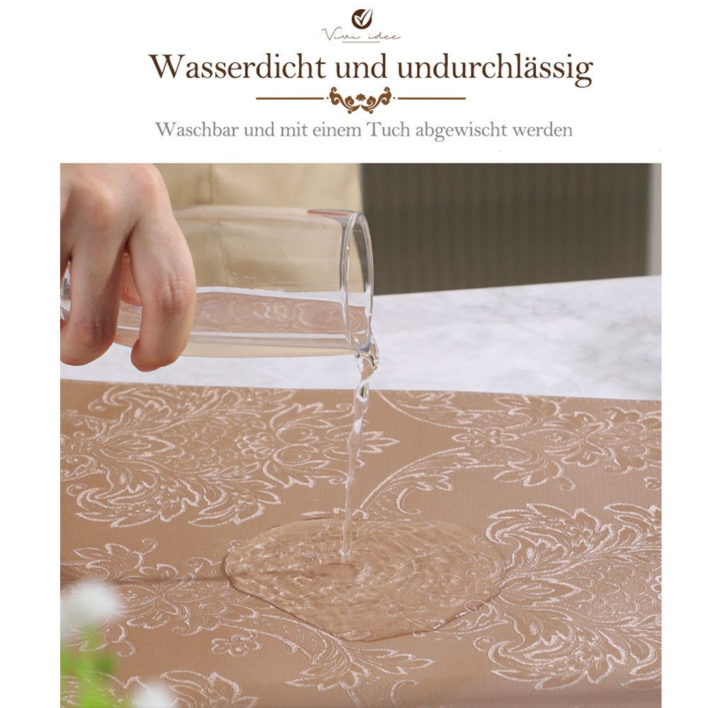 Vivi Idee Platzset Geprägte luxuriöse Tischsets Tischmatte Kunstleder, abwischbar, wasserdicht, Anti-Rutsch, beidseitig, 46 x 31 cm, 4er Set – Bild 5 von 5