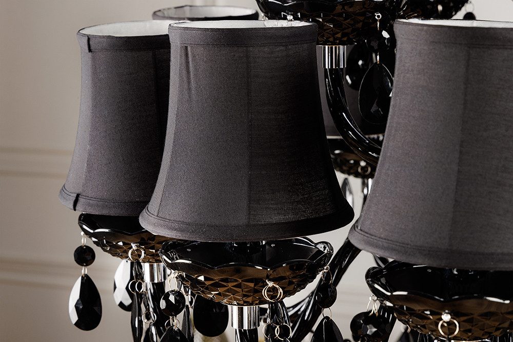 riess-ambiente Kronleuchter BLACK CRYSTAL XL 80cm schwarz · Hängeleuchte mit Kristall-Design, keine besonderen Funktionen, ohne Leuchtmittel, 15-armiger Lüster  – Bild 5 von 5