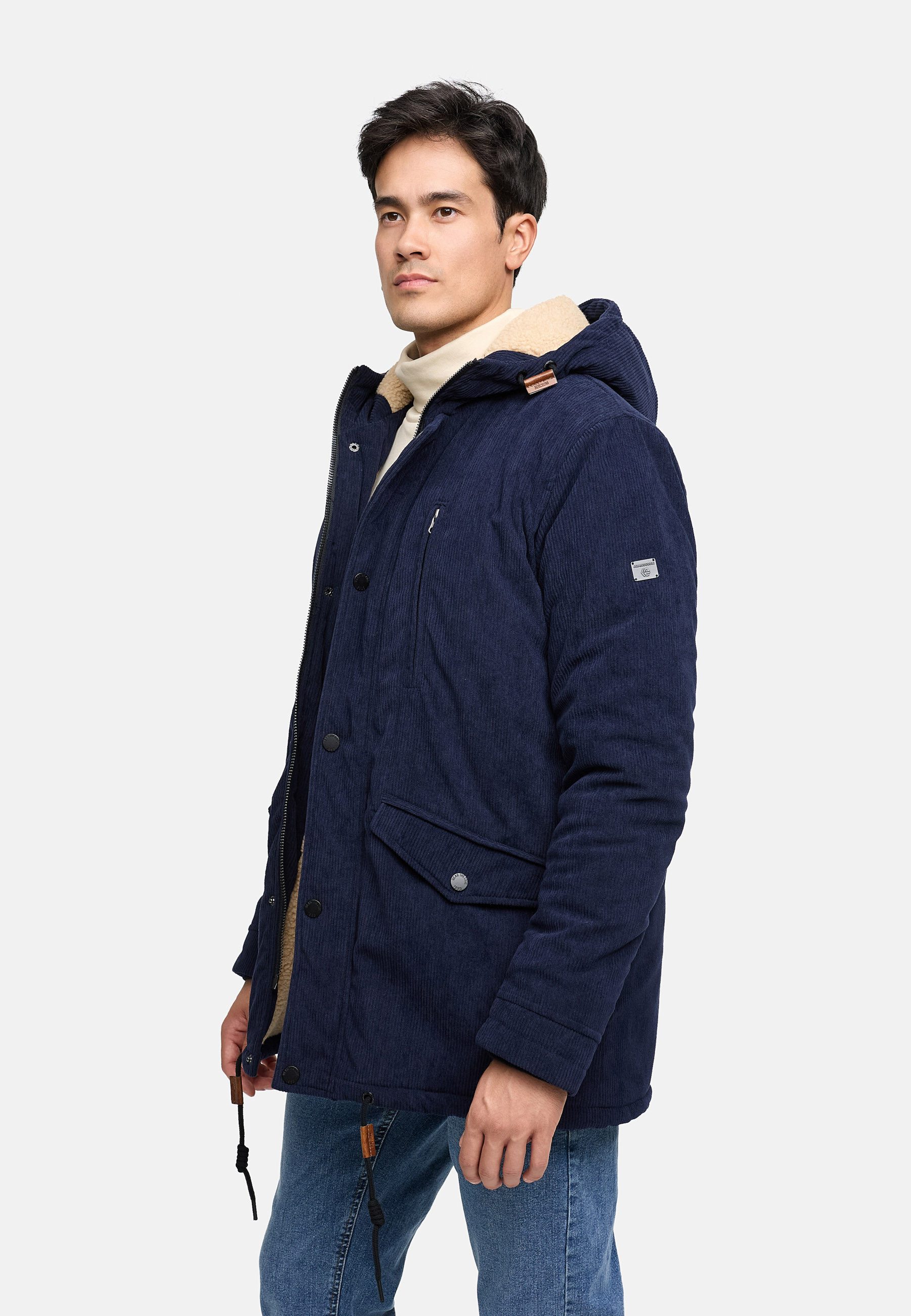 Indicode Winterjacke Herren INLedley Jacke Winter Herrenjacke Mit warmem Teddyfutter und verstellbarer Kapuze