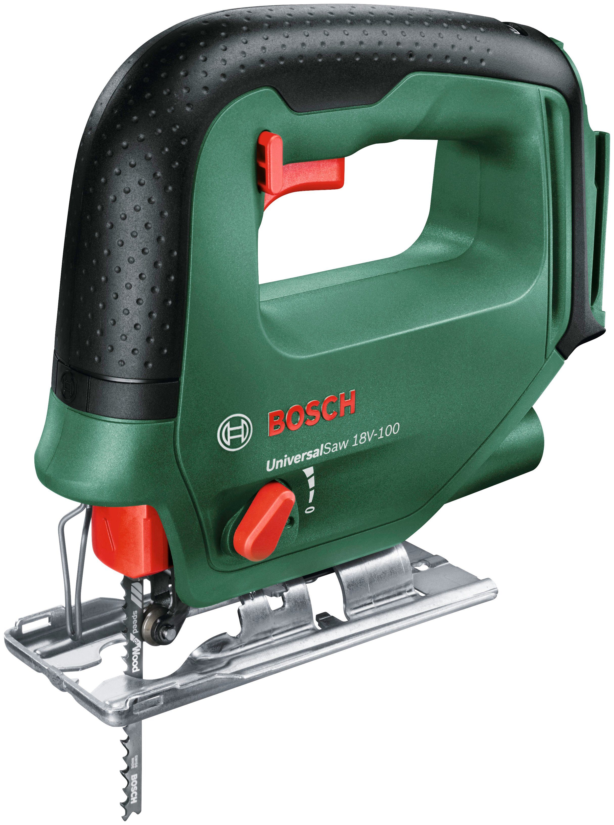 und Bosch Akku-Stichsäge Garden UniversalSaw & 18V-100 Akku Home Ladegerät ohne Solo,