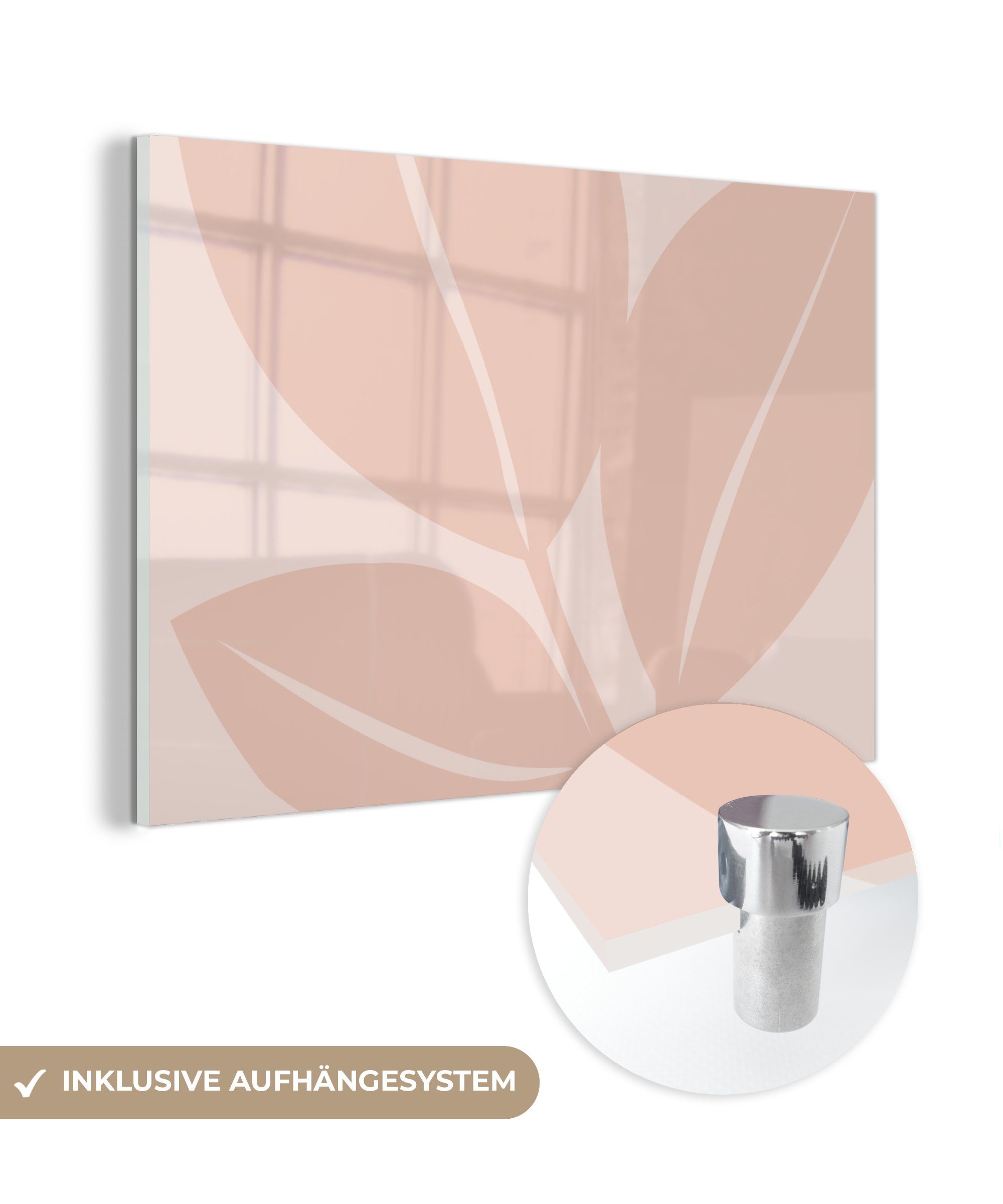 MuchoWow Acrylglasbild Sommer - Blätter - Pastell, (1 St), Acrylglasbilder Wohnzimmer & Schlafzimmer | Bilder
