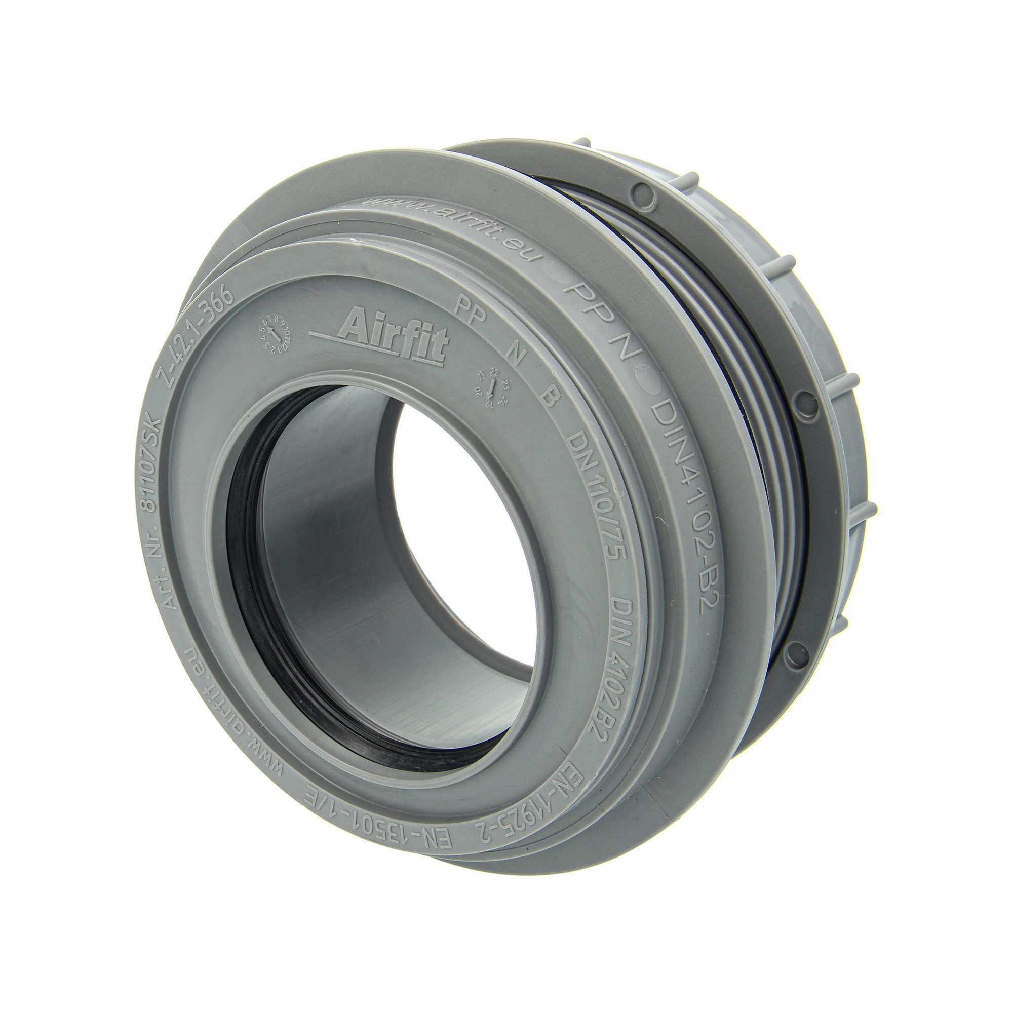 Airfit GmbH & Co. KG Ablaufrohr Anschraub-Muffe DN 75 Rohranschluss - KS-grau, 50075AM