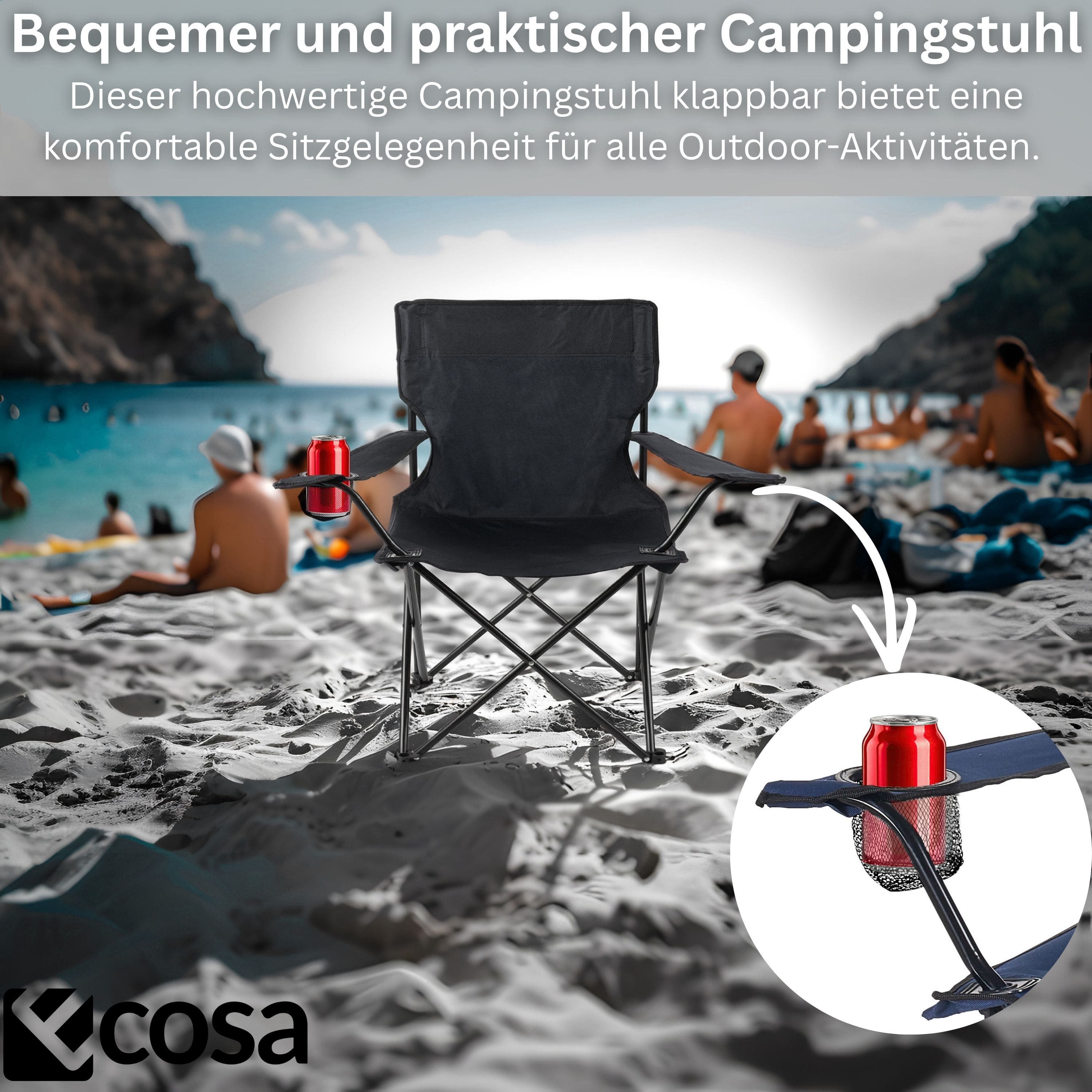 ecosa Campingstuhl EO-5090, Faltbar und leicht zu transportieren