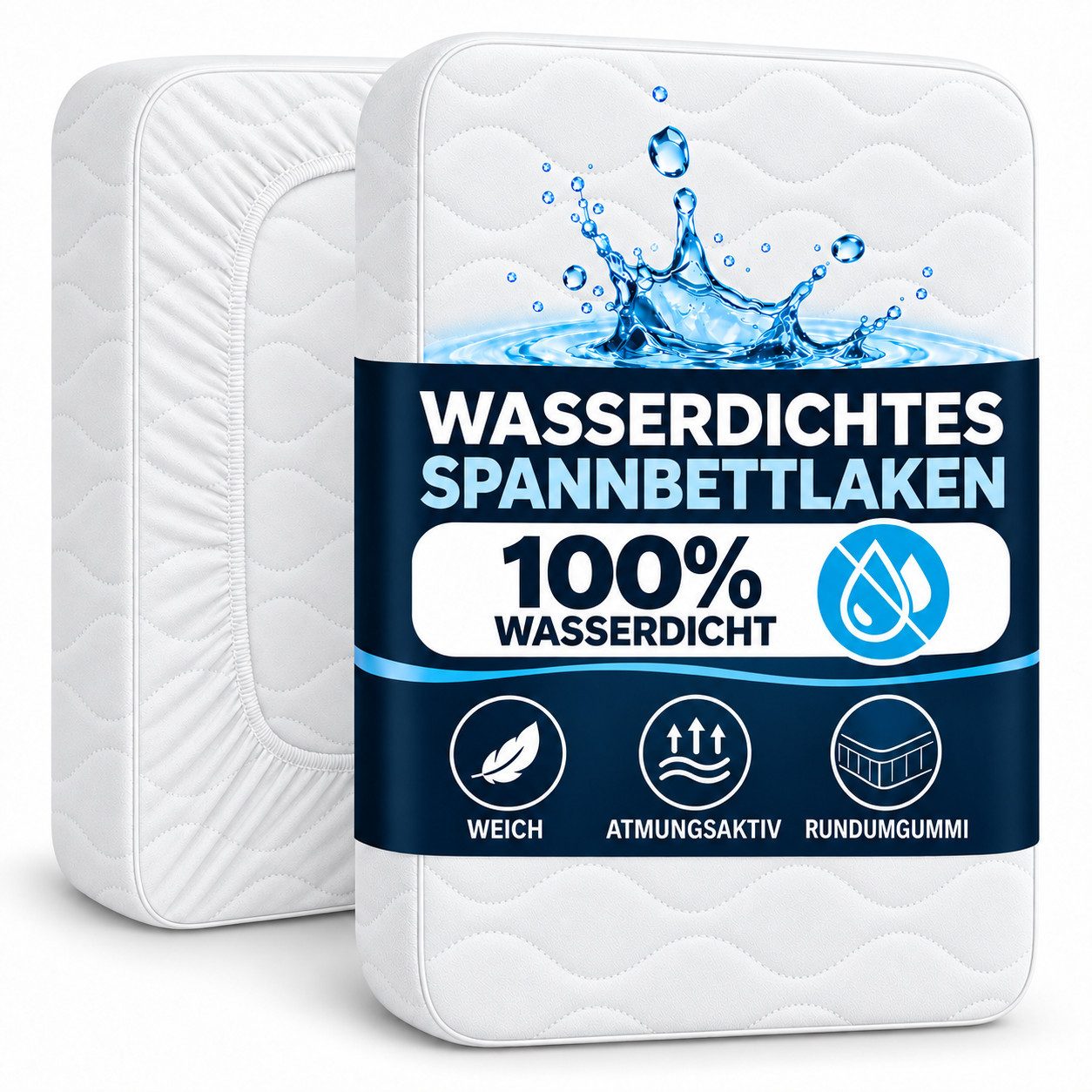 Matratzenschoner 100 g/m², 90x200, 120x200, 140x200, 160x200, 180x200 oder 200x200 cm Komfortec, 1 oder 2 Stück Wasserdichter Matratzenauflage