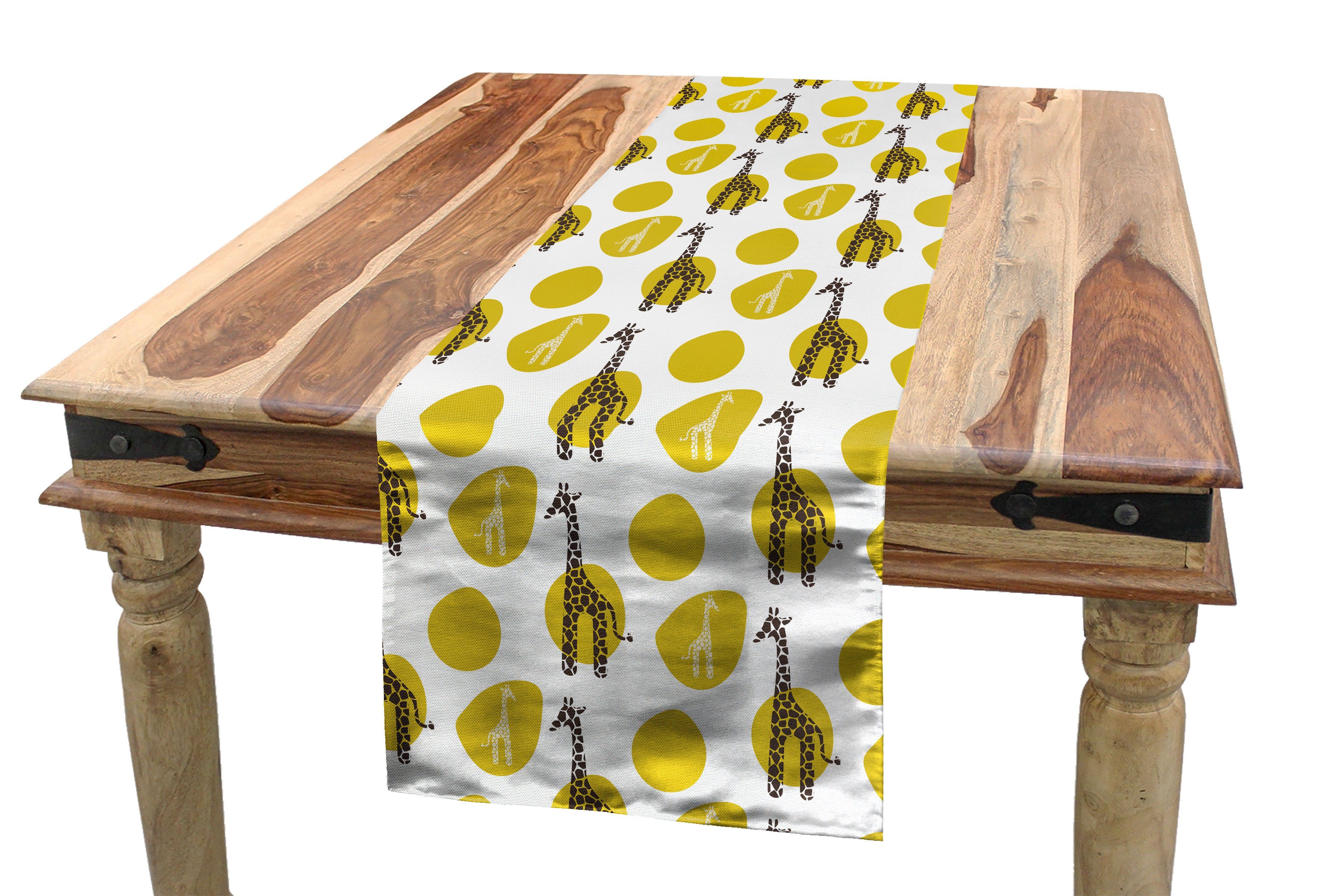 Abakuhaus Tischläufer Esszimmer Küche Rechteckiger Dekorativer Tischläufer, Giraffe Safari-Grafik-Zusammensetzung