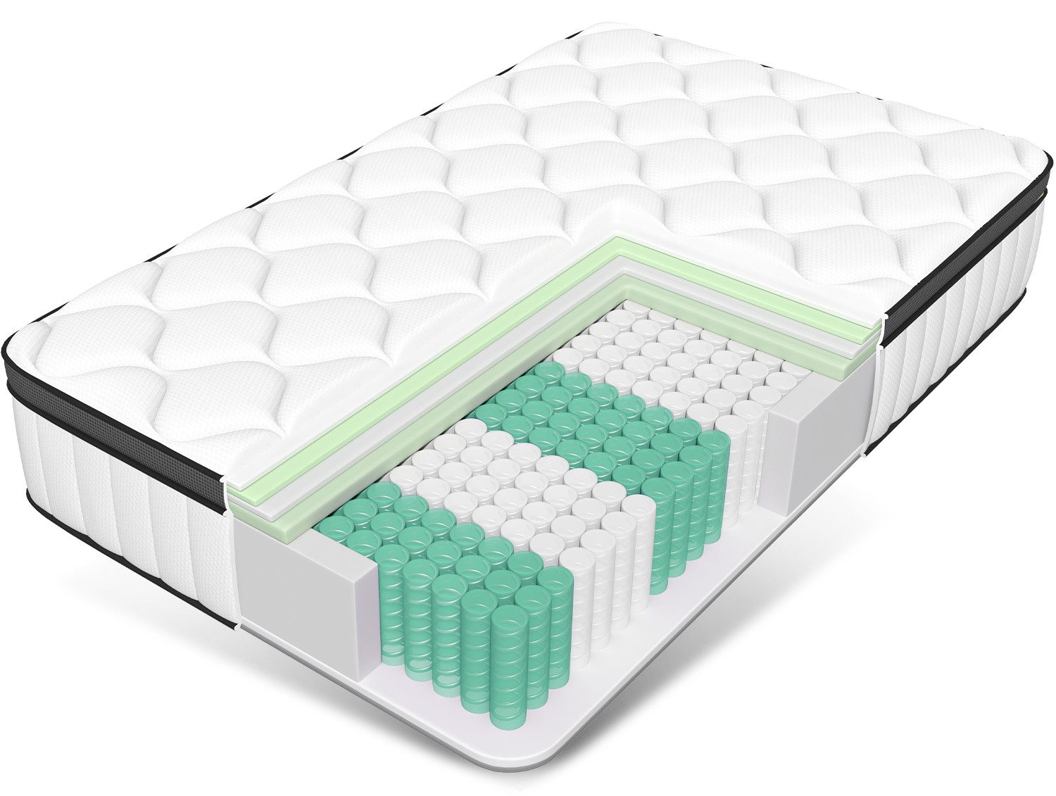 Taschenfederkernmatratze Matratze 90x200 cm, 7-Zonen Matratze 140x200 cm mit Spannbettlaken