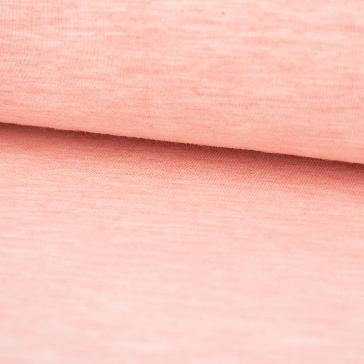SCHÖNER LEBEN. Stoff Baumwolljersey Stoff Meterware Melange einfarbig rosa meliert 1,45m, allergikergeeignet