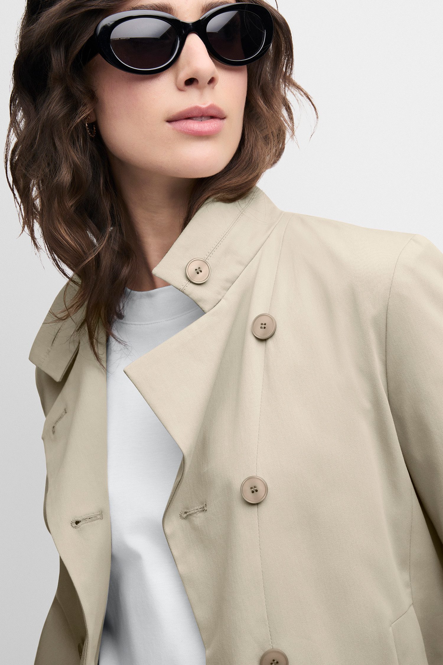 Cinque Kurzblazer CILOKA Stehkragen und doppelreihige Knopfleiste, Regular Fit