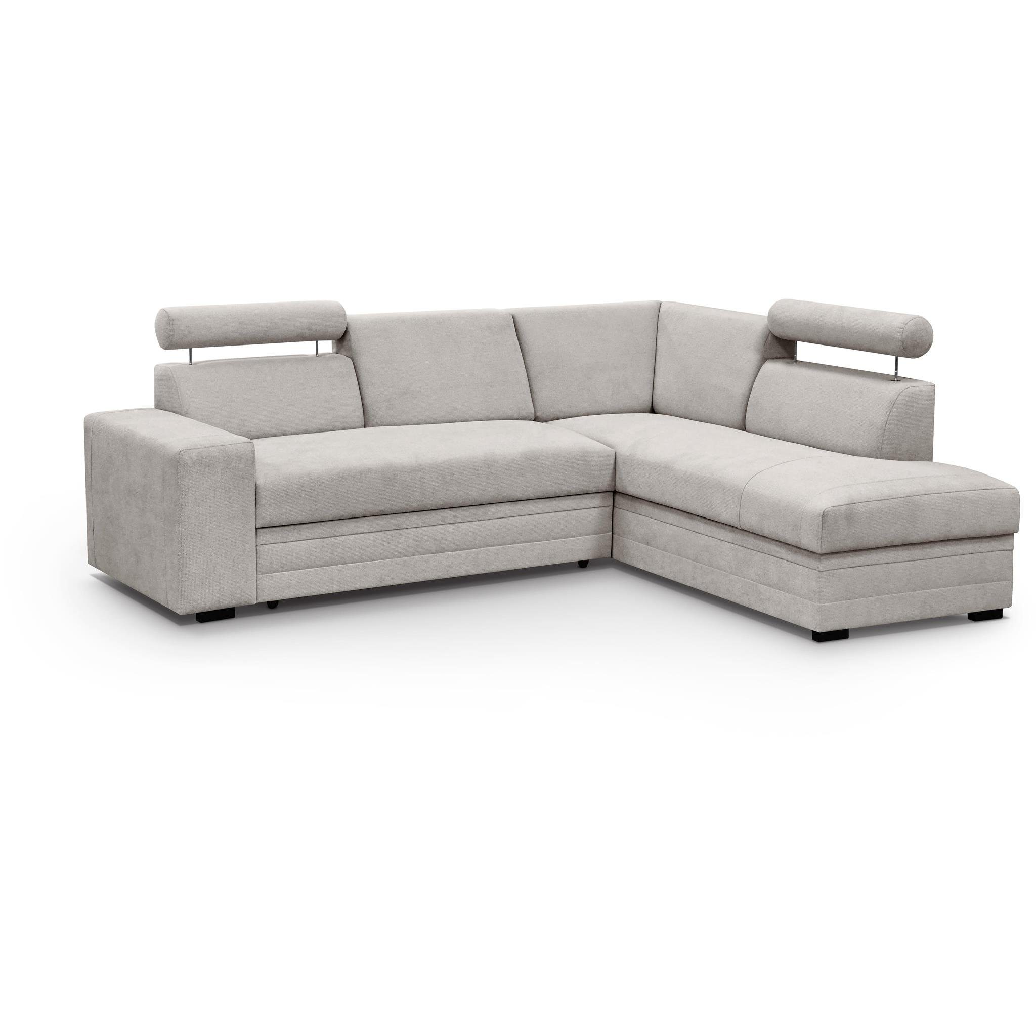 Beautysofa Polstergarnitur Roma, Wohnzimmer aus Schlaffunktion, für verstellbare Bonnell-Federn Kopfstützen), Sessel (vardo mit Ecksofa Bettkasten, Set (modernes mit gepolstertes 04) Beige Sessel, Eckgarnitur