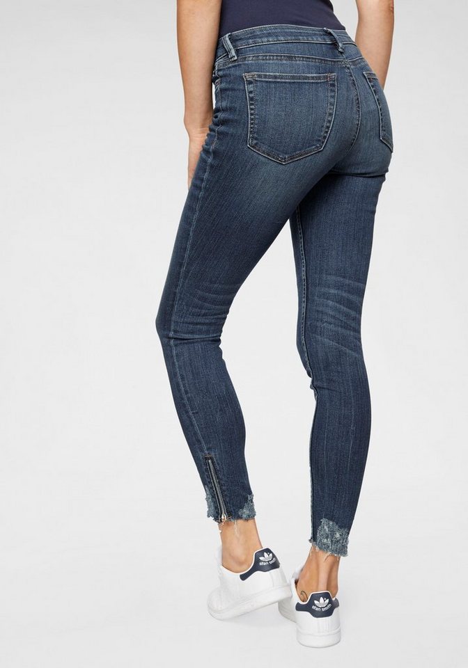 TOM TAILOR Denim Skinny-fit-Jeans Mit Ausgefranstem Beinabschluss