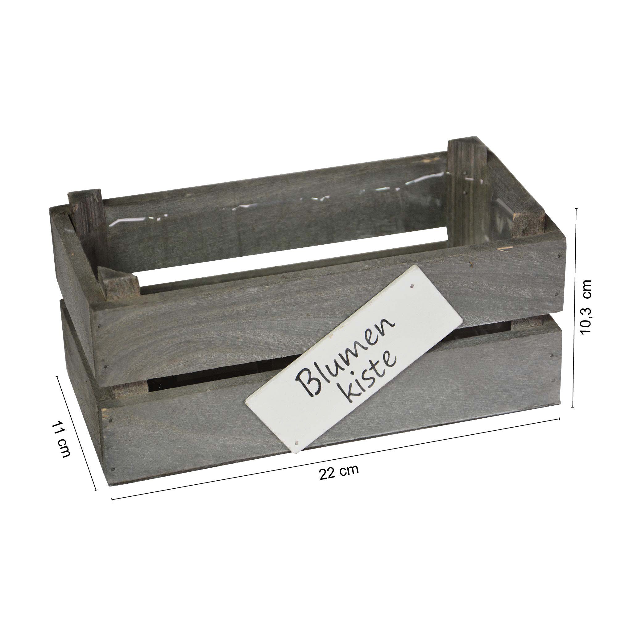 UNUS GARDEN Dekokiste Holzkisten 3er Set (3er Set), Blumenkisten für Garten, Balkon oder Terrasse