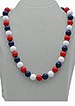 J.Jayz Collier »Perlenkette in blau, rot und weiß«, mit Kunststoffperlen, Made in Germany, Bild 2