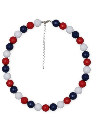 J.Jayz Collier »Perlenkette in blau, rot und weiß«, mit Kunststoffperlen, Made in Germany