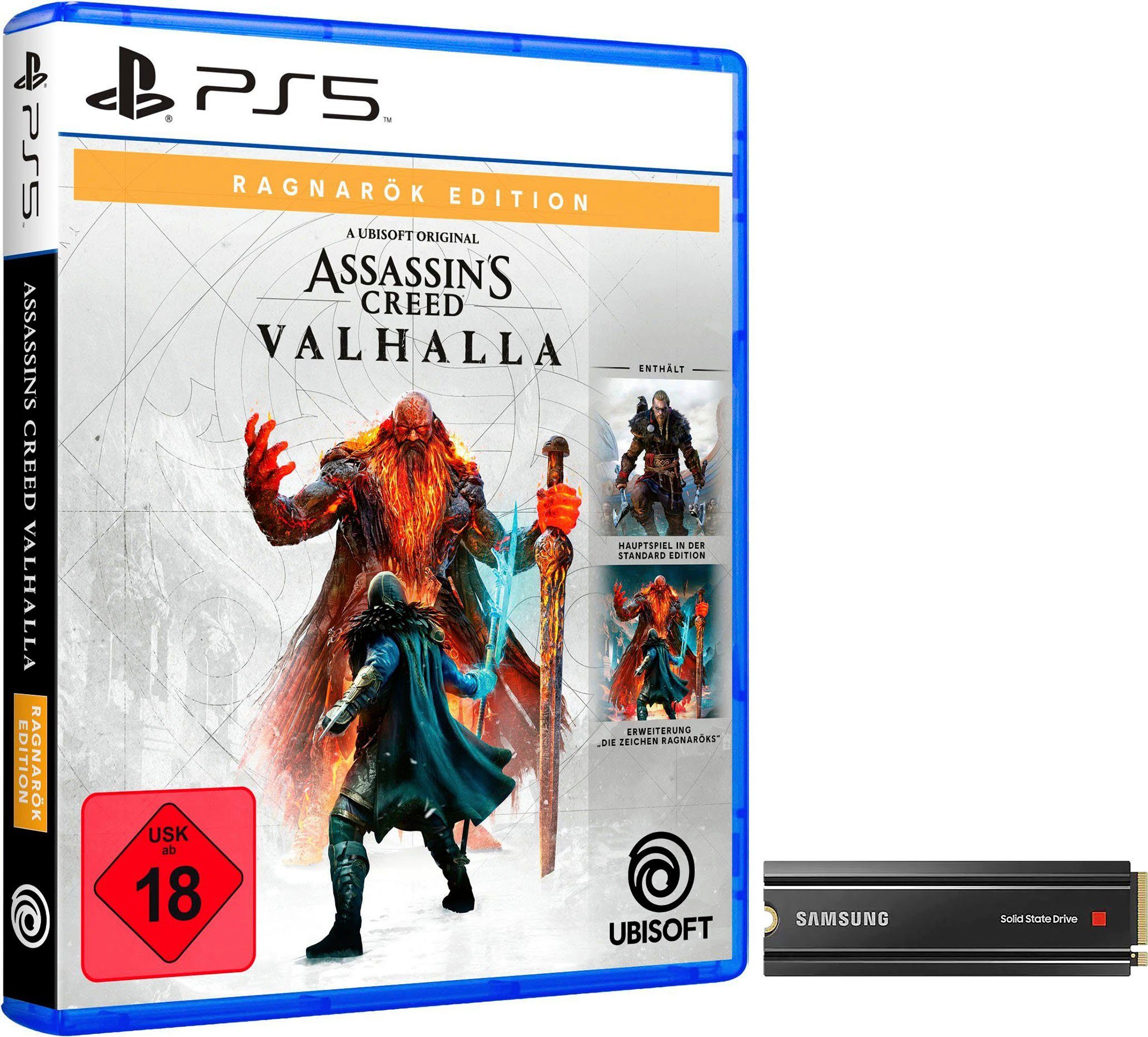 Samsung 980 PRO SSD 1TB + Assassin's Creed Valhalla: Die Zeichen Ragnaröks  PS5 interne SSD (1000 GB) 7000 MB/S Lesegeschwindigkeit