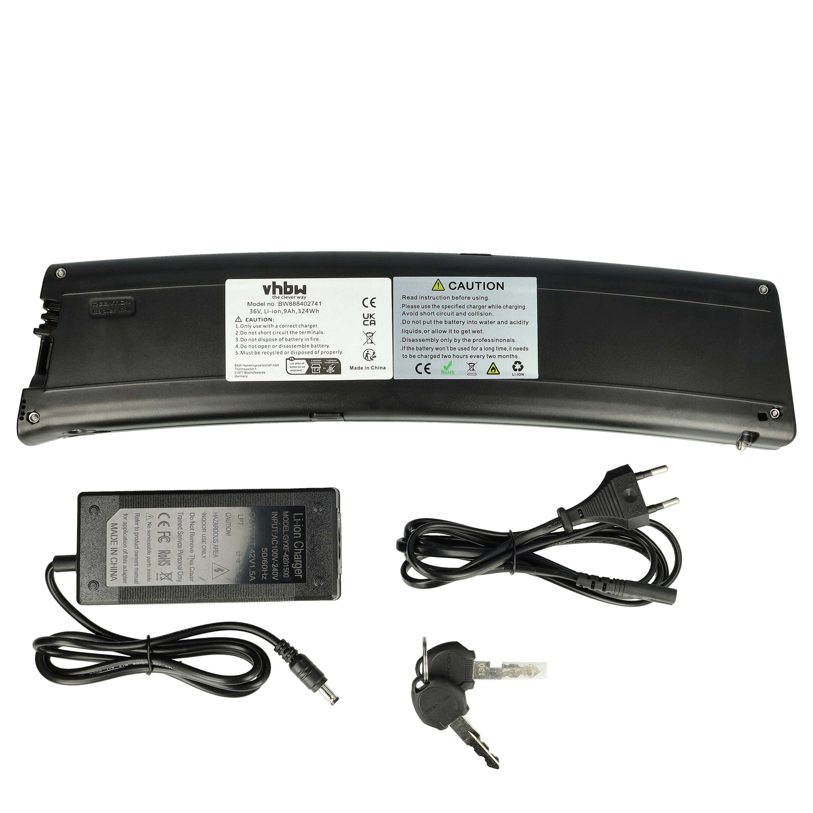 vhbw Akku passend für Adore Alu E-Faltrad 20 Fahrrad / E-Bike (8,7 Ah, 36 E-Bike Akku Akku Li-Ion 8700 mAh (36 V, 1 St), Leistungsfähiger Austausch-Akku für Pedelec, Elektrofahrrad, E-Bike