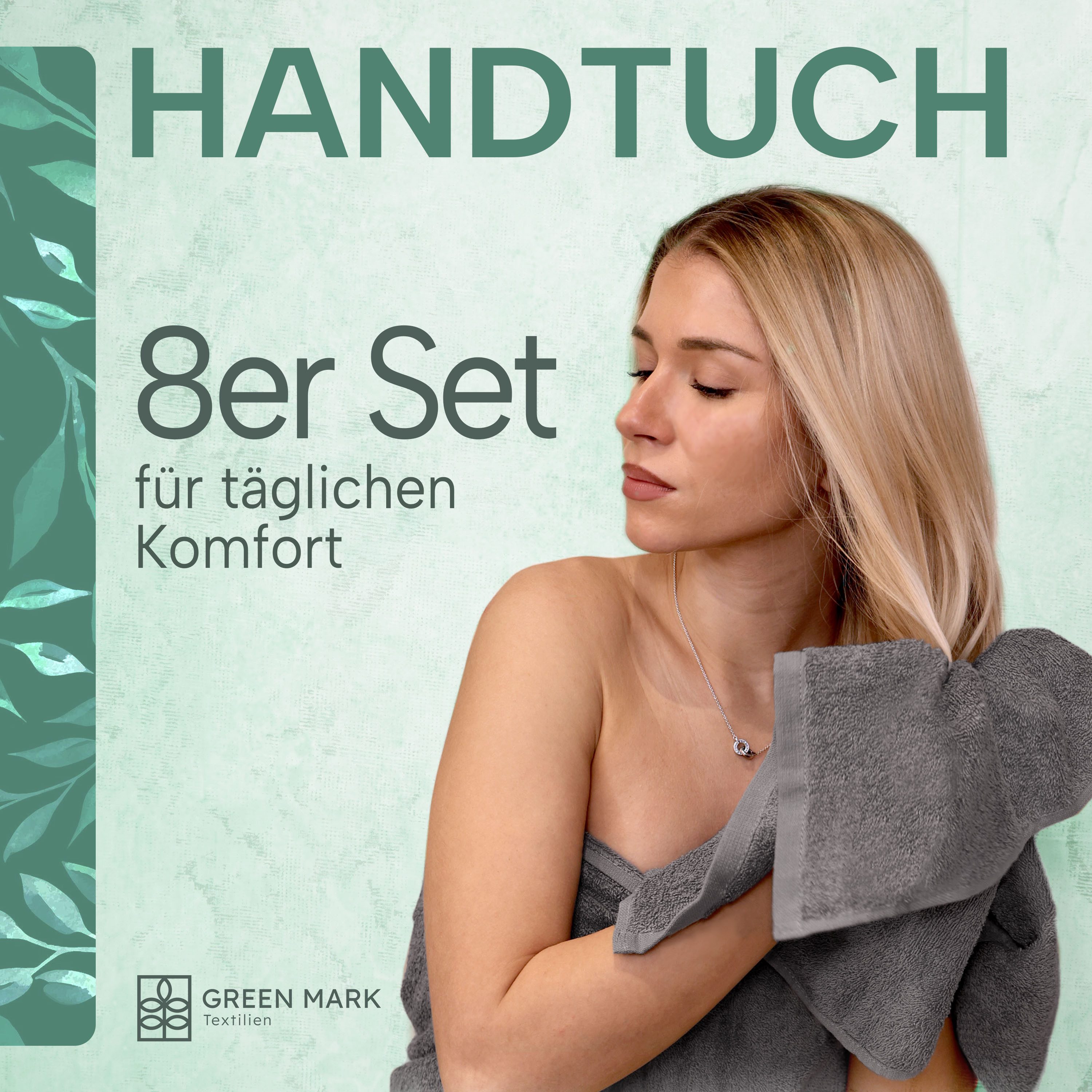 NatureMark Handtücher 8er-Sparpack Handtücher 50x100cm, 100% Baumwolle (8-S günstig online kaufen