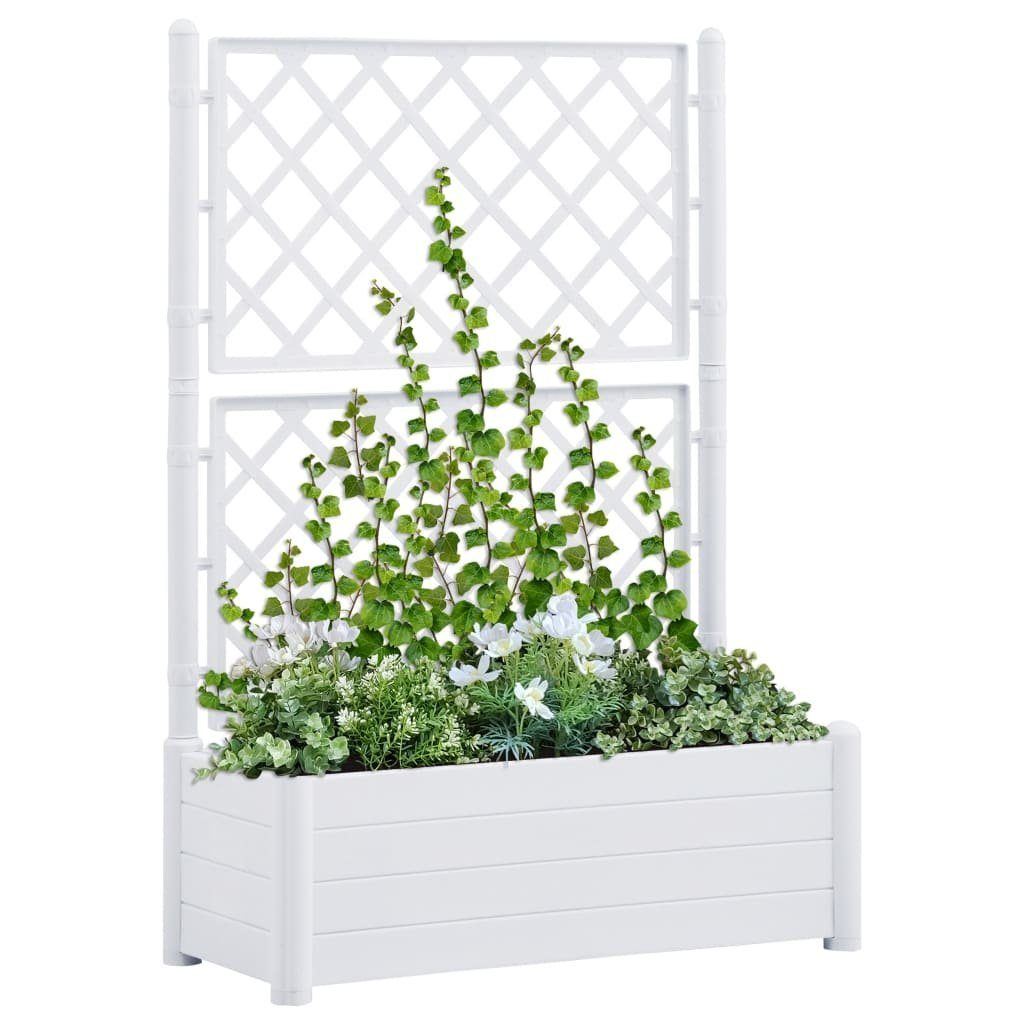 DOTMALL vidaXL Blumentopf St) Weiß cm Pflanzkübel mit PP (1 Spalier 100x43x142