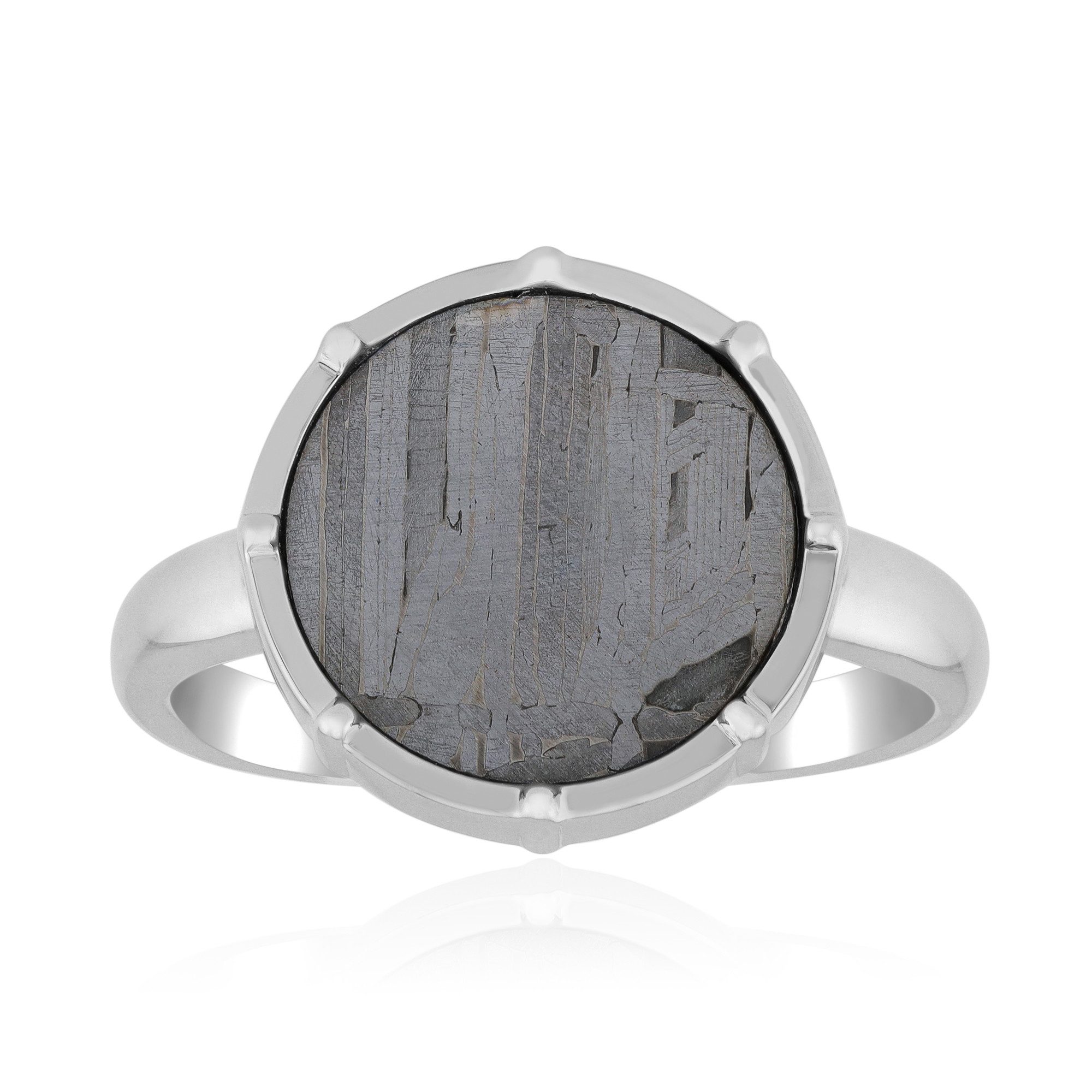 Cavill Solitärring Cavill Sterling Silberring 2,27 ct Aletai Meteorit, rund, modern (1-tlg)