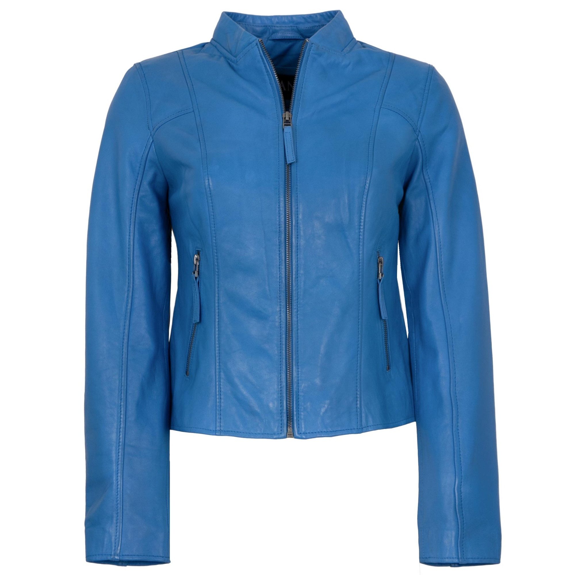 Jilani Lederjacke Ara Jilani Collection - Damen Lederjacke Lammnappa Kapuze blau