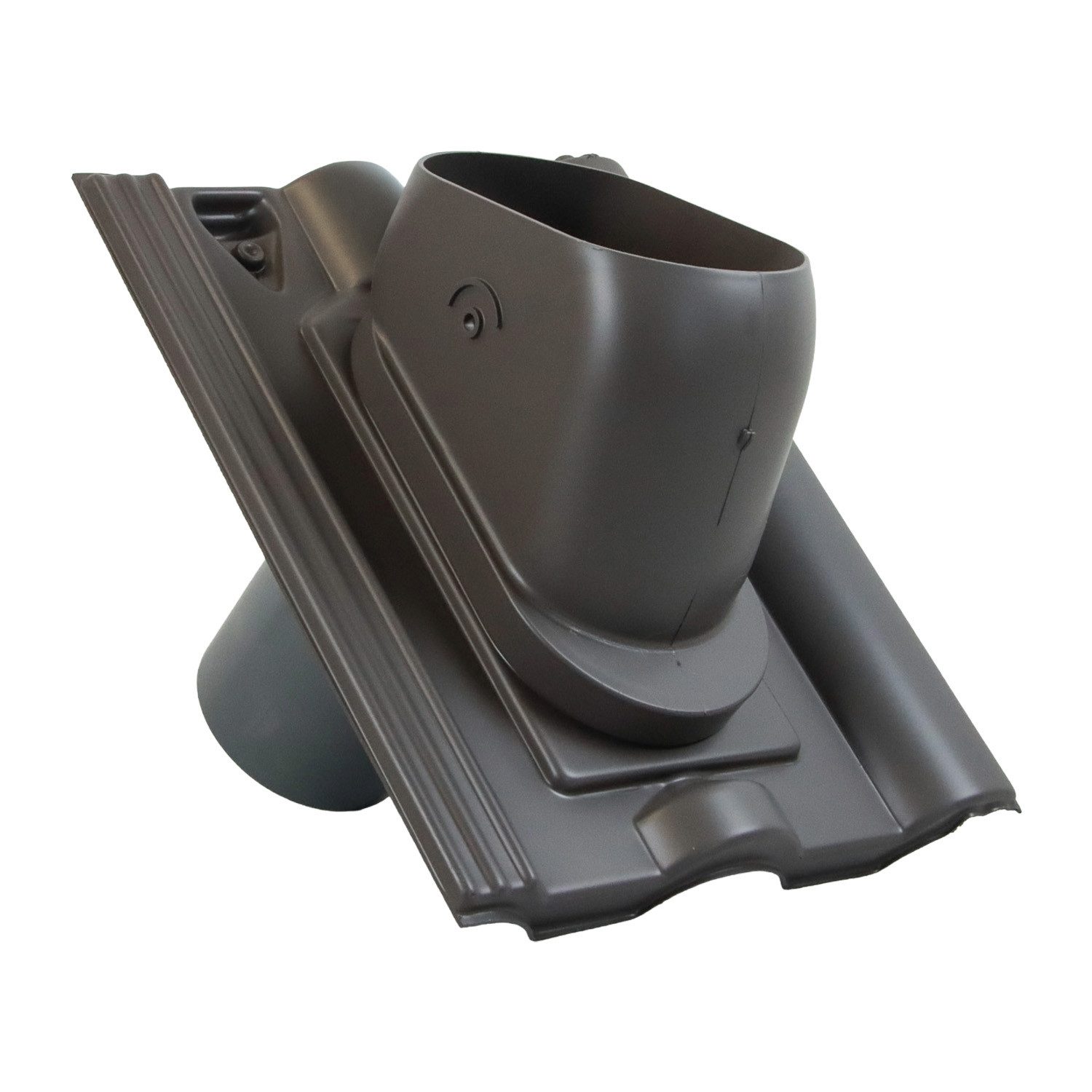 FLECK Dachdurchführung Aura-Lüfter DN 125 granit matt passend für Braas Frankfurter Pfanne, Spezial-Hart-PVC