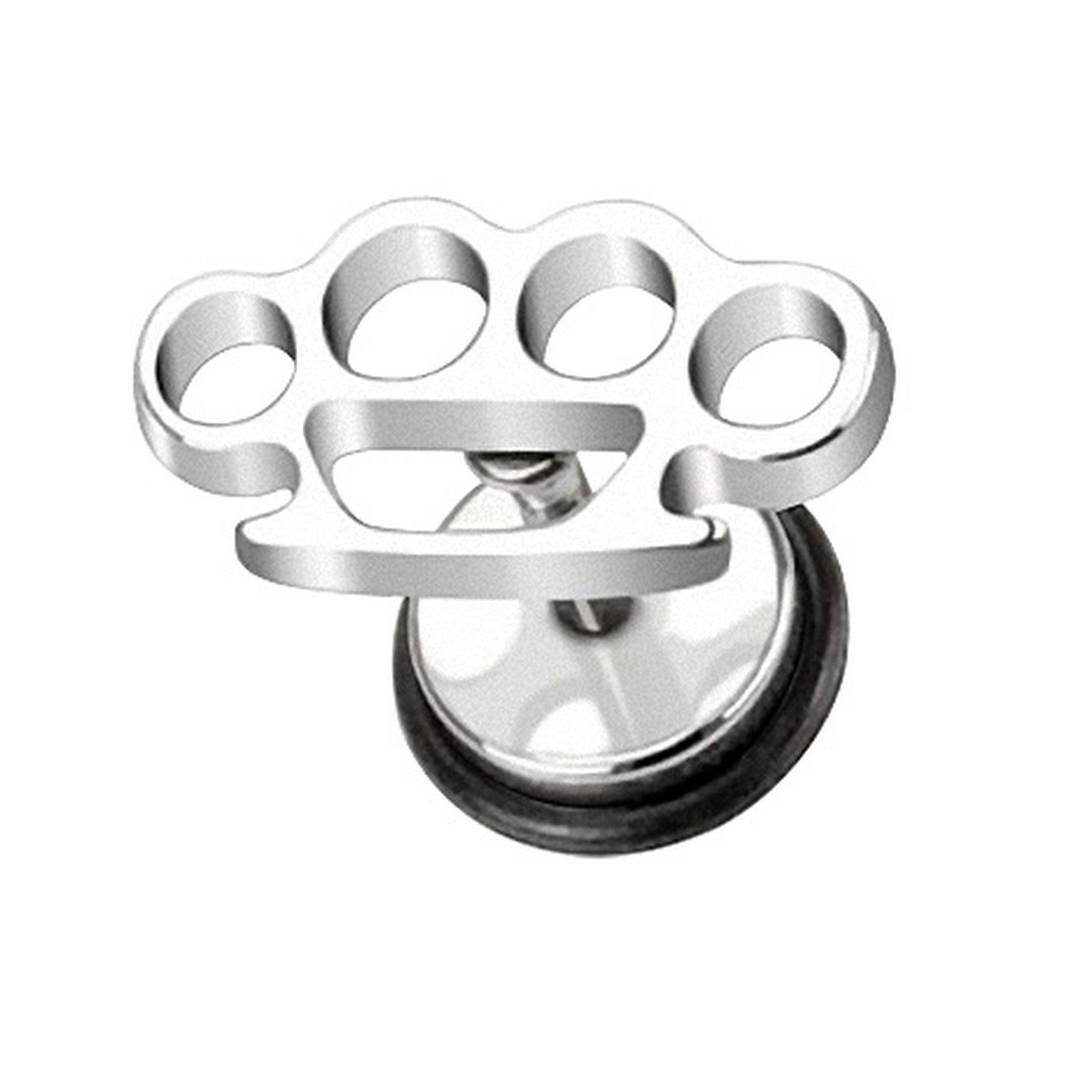 Taffstyle Piercing-Set Piercing Ohr Plug mit Schlagring Style, Piercing Ohrring Ohrstecker Fake Piercing Ohr Plug Schlagring Style