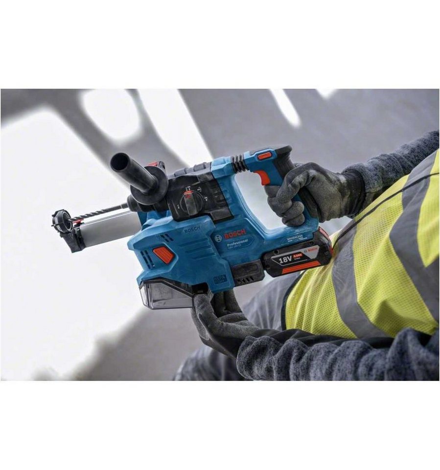 Bosch Professional Akku-Bohrhammer mit SDS plus GBH, 18 V, max. 4675,00 U/ min, (im Karton, incl. Tiefenanschlag, Reinigungstuch), ohne Akku und  Ladegerät, Vielseitig einsetzbar: Ideal für Sanitär-, Tischler- und
