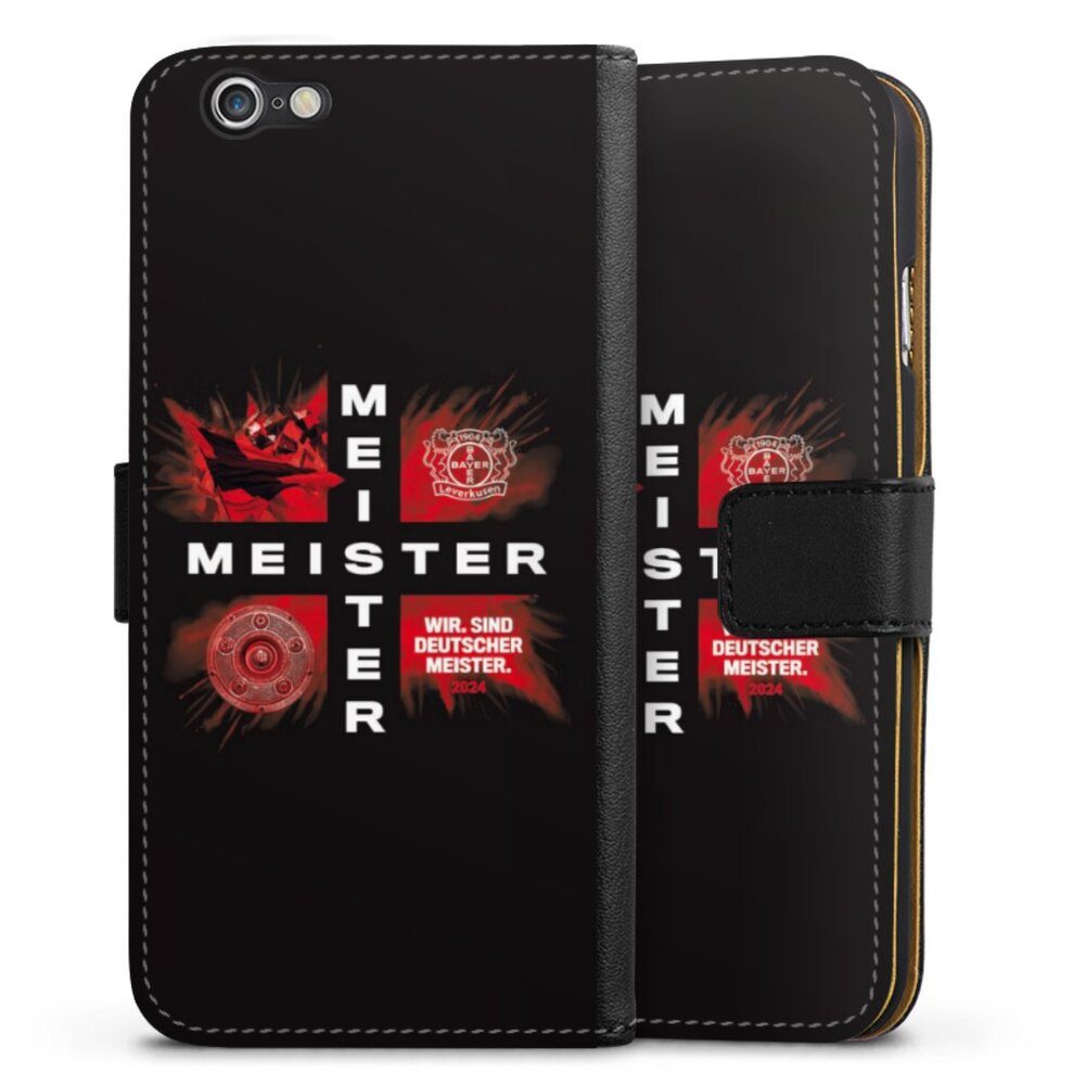 DeinDesign Handyhülle Bayer 04 Leverkusen Meister Offizielles Lizenzprodukt, Apple iPhone 6 Hülle Handy Flip Case Wallet Cover Handytasche Leder