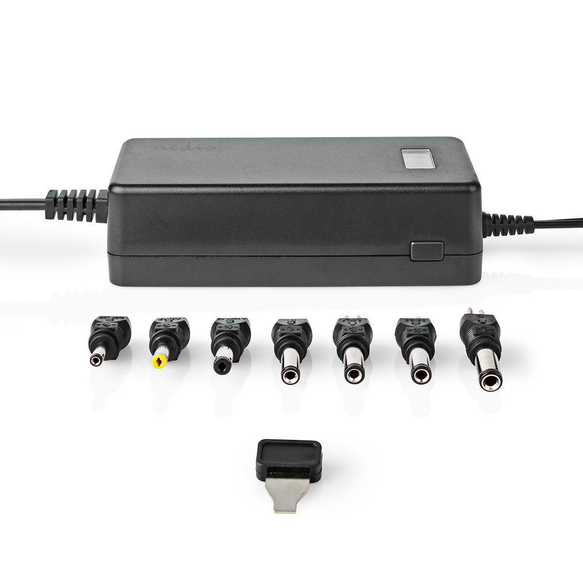 Nedis ACPA105 Netzwerk-Adapter Universal-Netzteil zu Universal-Netzteil, 5-24 V DC, 7 Stecker, Überstromschutz, flexible Nutzung, LPS-konform