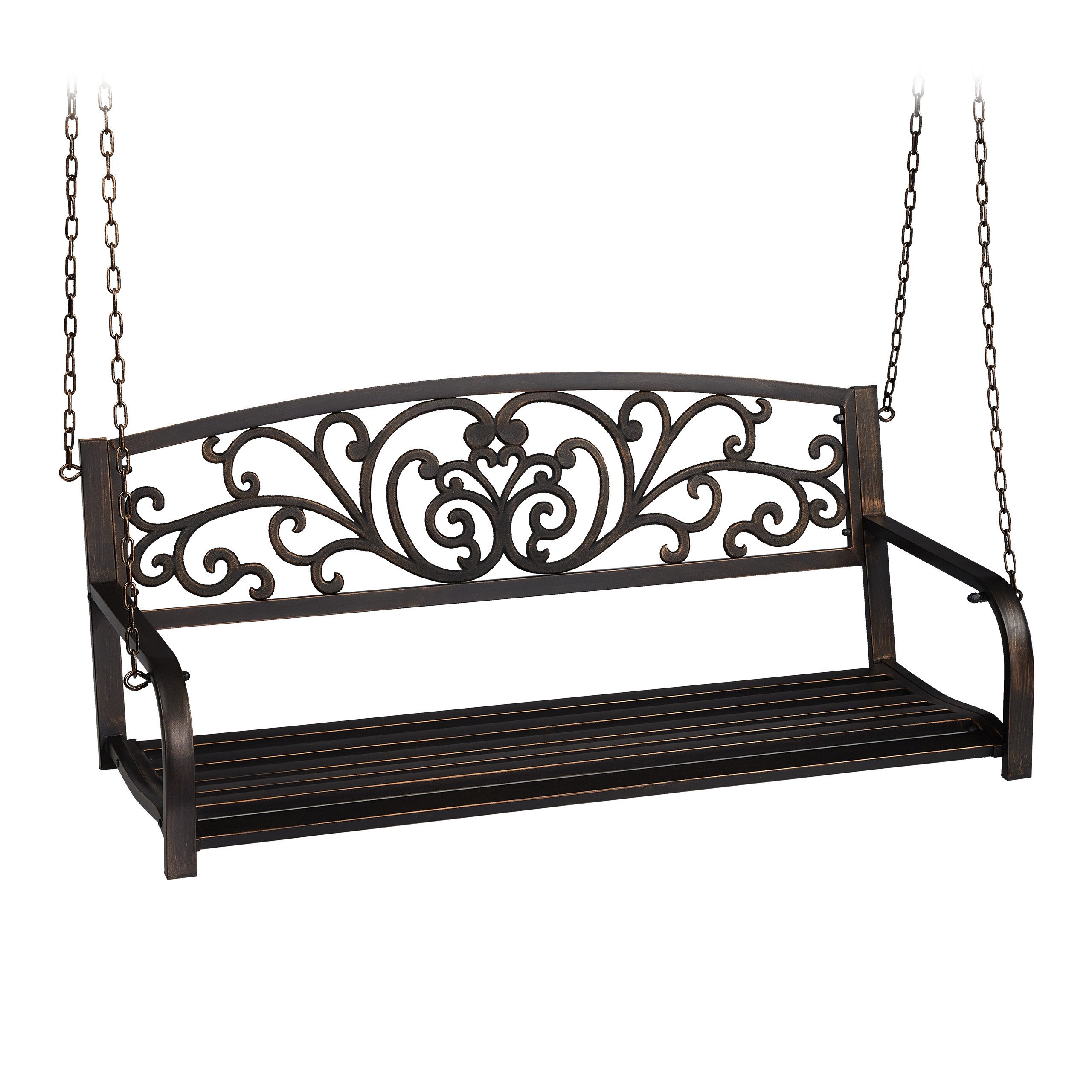 relaxdays Hollywoodschaukel Outdoor Hängebank aus Metall, günstig online kaufen
