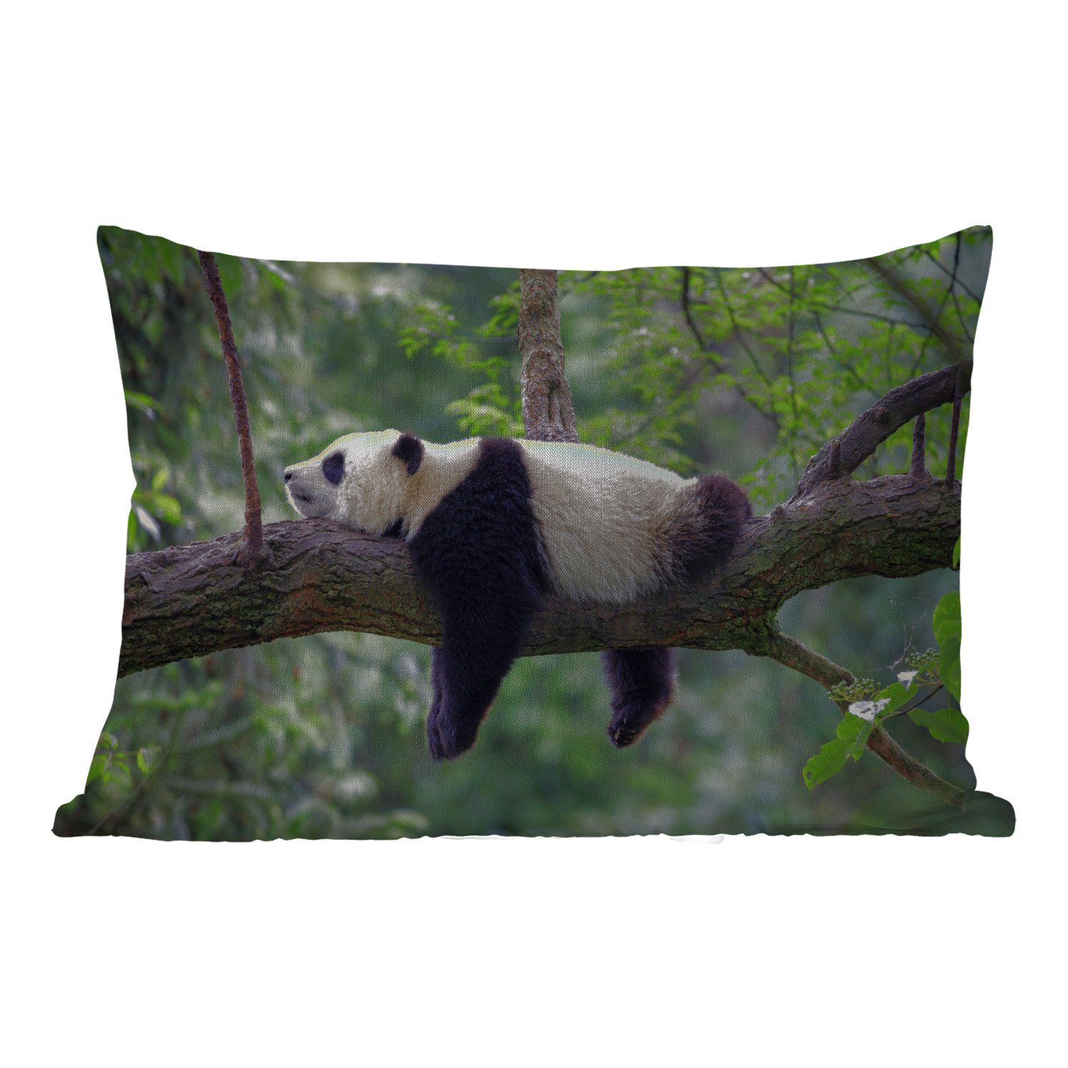 MuchoWow Dekokissen Dekokissenbezug, Outdoor-Dekorationskissen, Polyester, Tiere - - Natur, - Kissenhülle Baum Panda