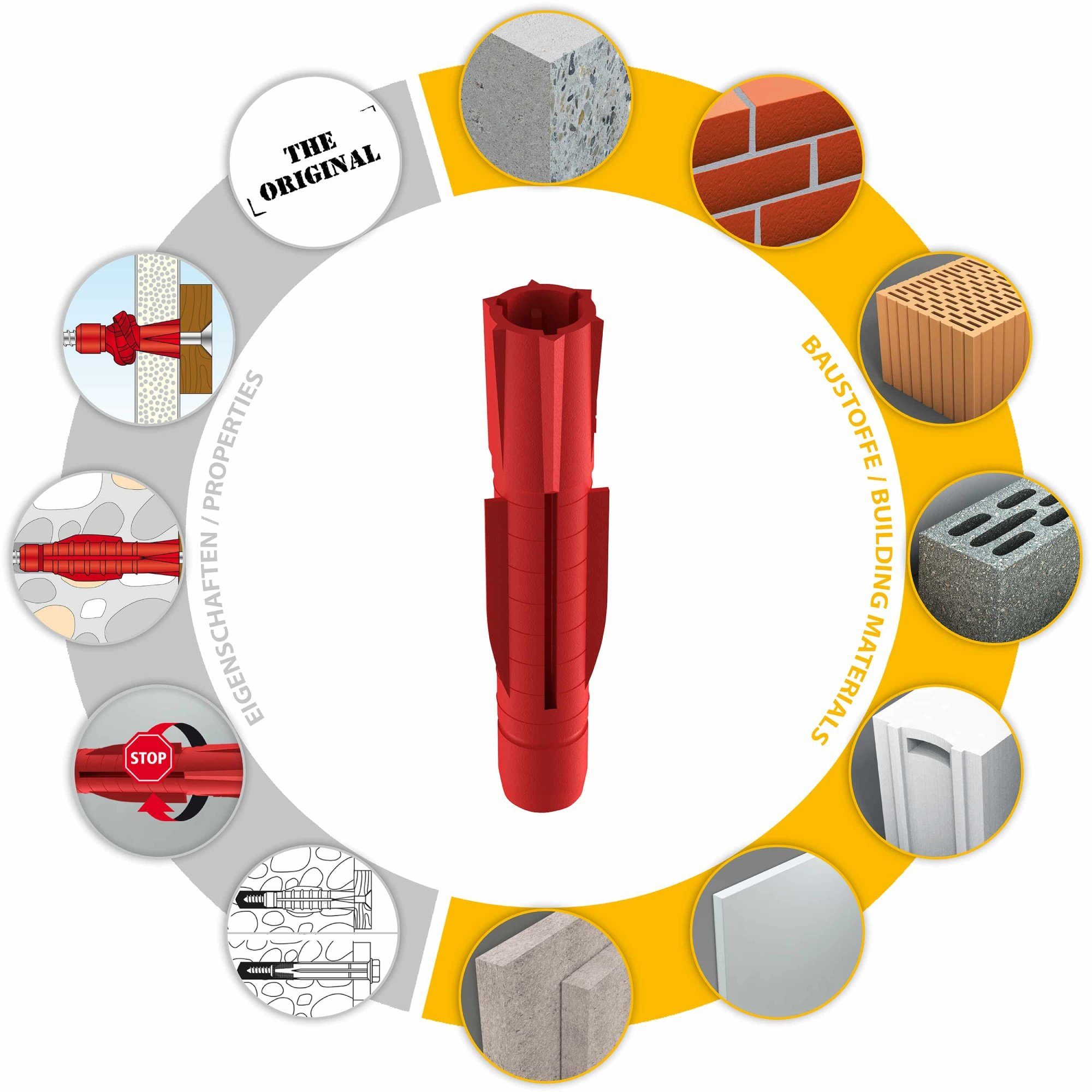 TOX-DÜBEL-TECHNIK Universaldübel, (100-tlg), Allzweckdübel Tri - Das Original aller Allzweckdübel
