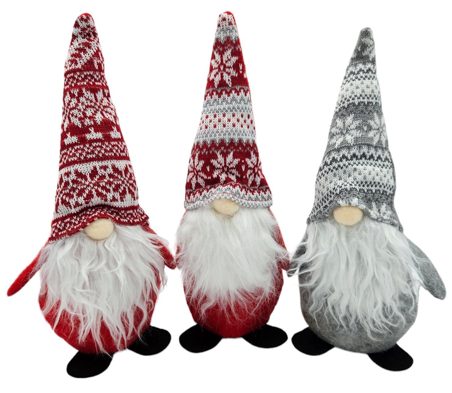 Meinposten Weihnachtsfigur 3 Wichtel aus Filz Weihnachtswichtel Türstopper Zwerg 30cm (3er Set)