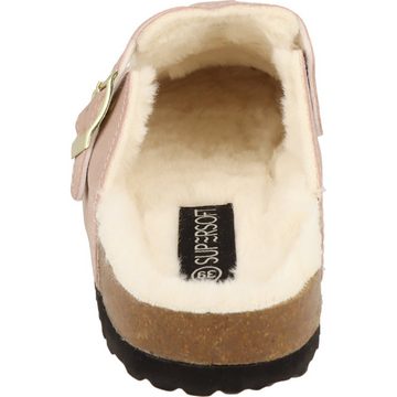 SUPERSOFT Damen warme Clogs 522-506 Pantoffeln gefüttert Hausschuh Schnalle, gepolstert