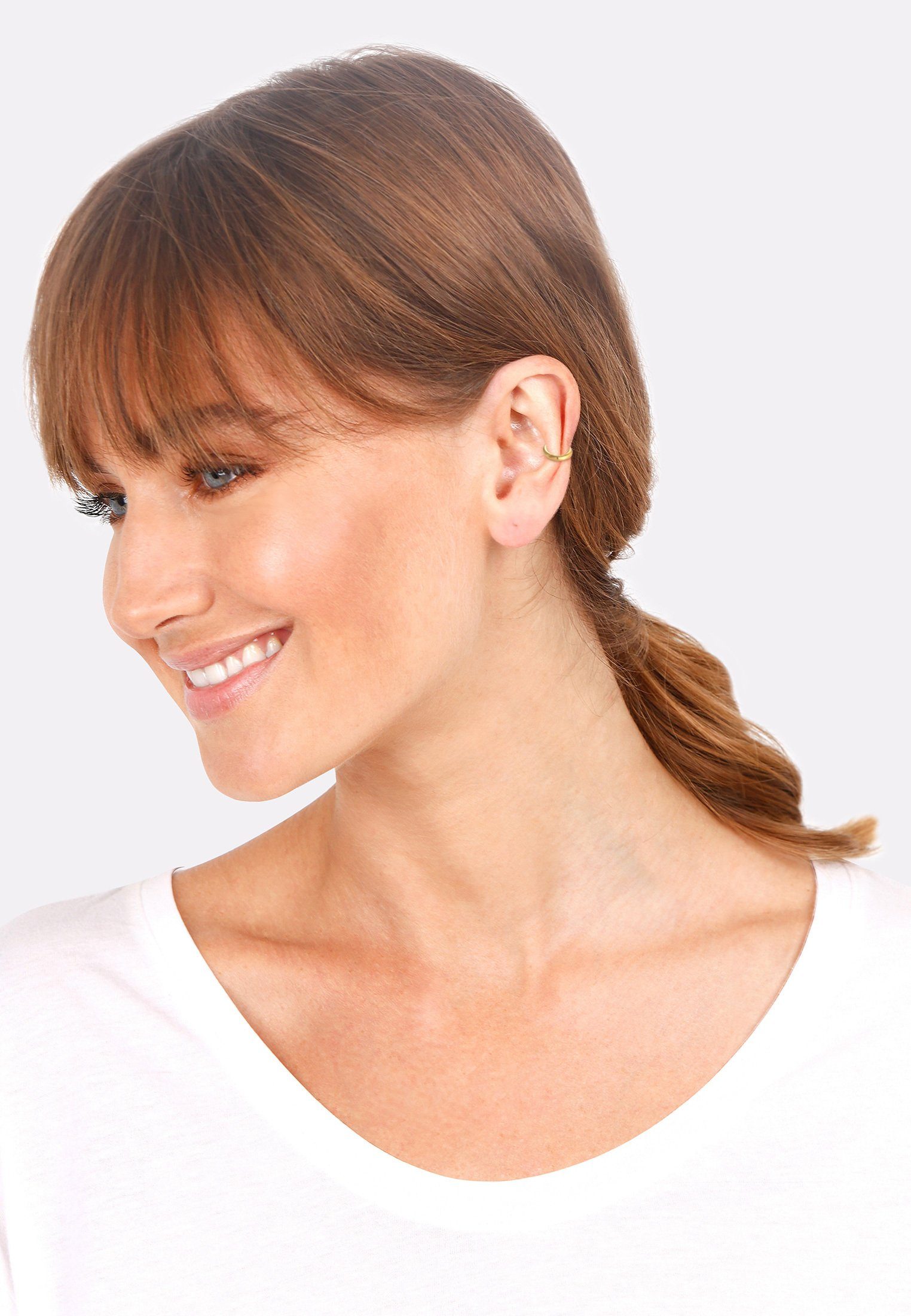 Earcuff Single Basic 925 Silber Elli Ohrklemme Gold Rund